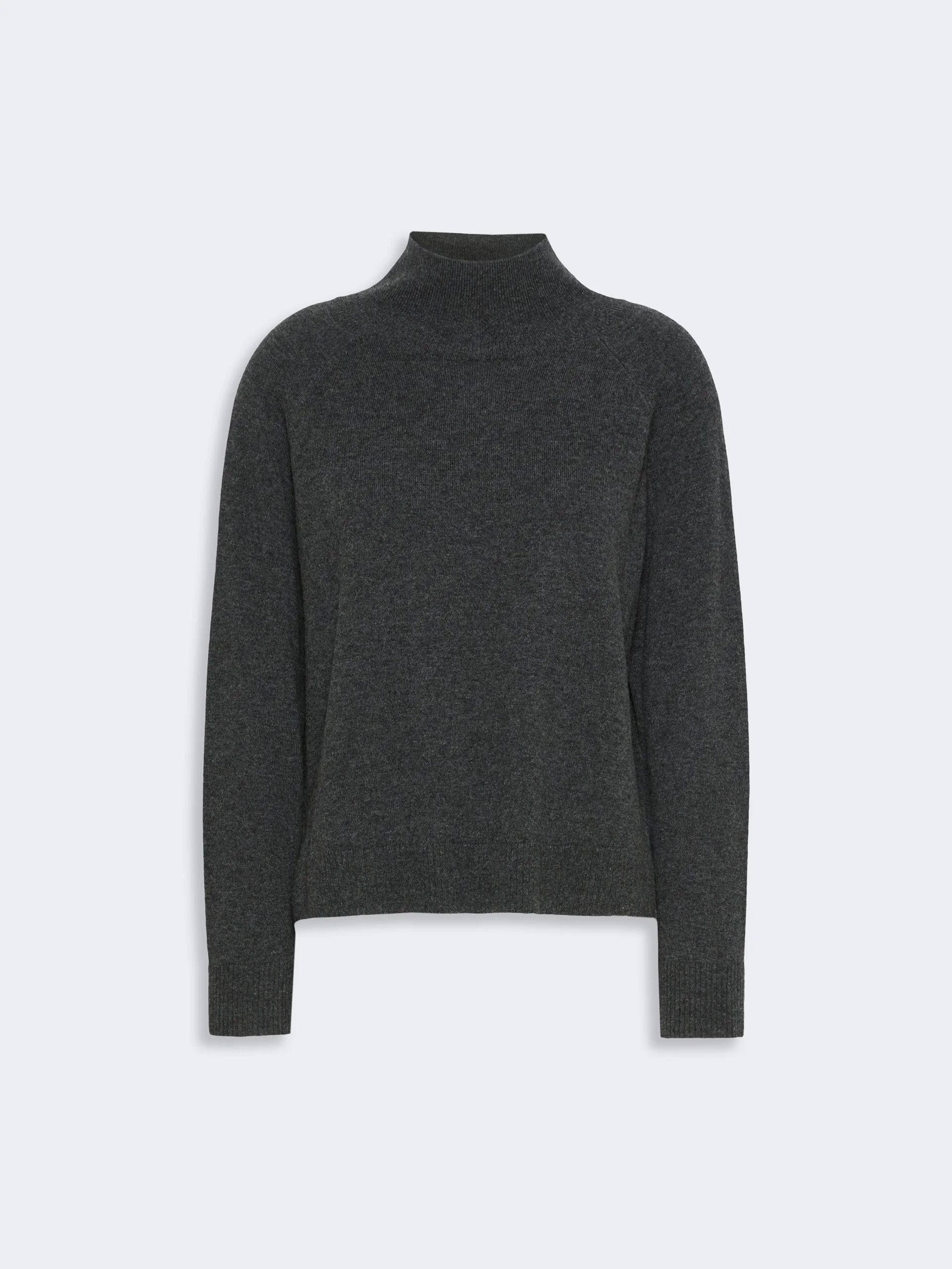 ZARINA Carded wool and cashmere yarn sweater - DARK GREY - 1