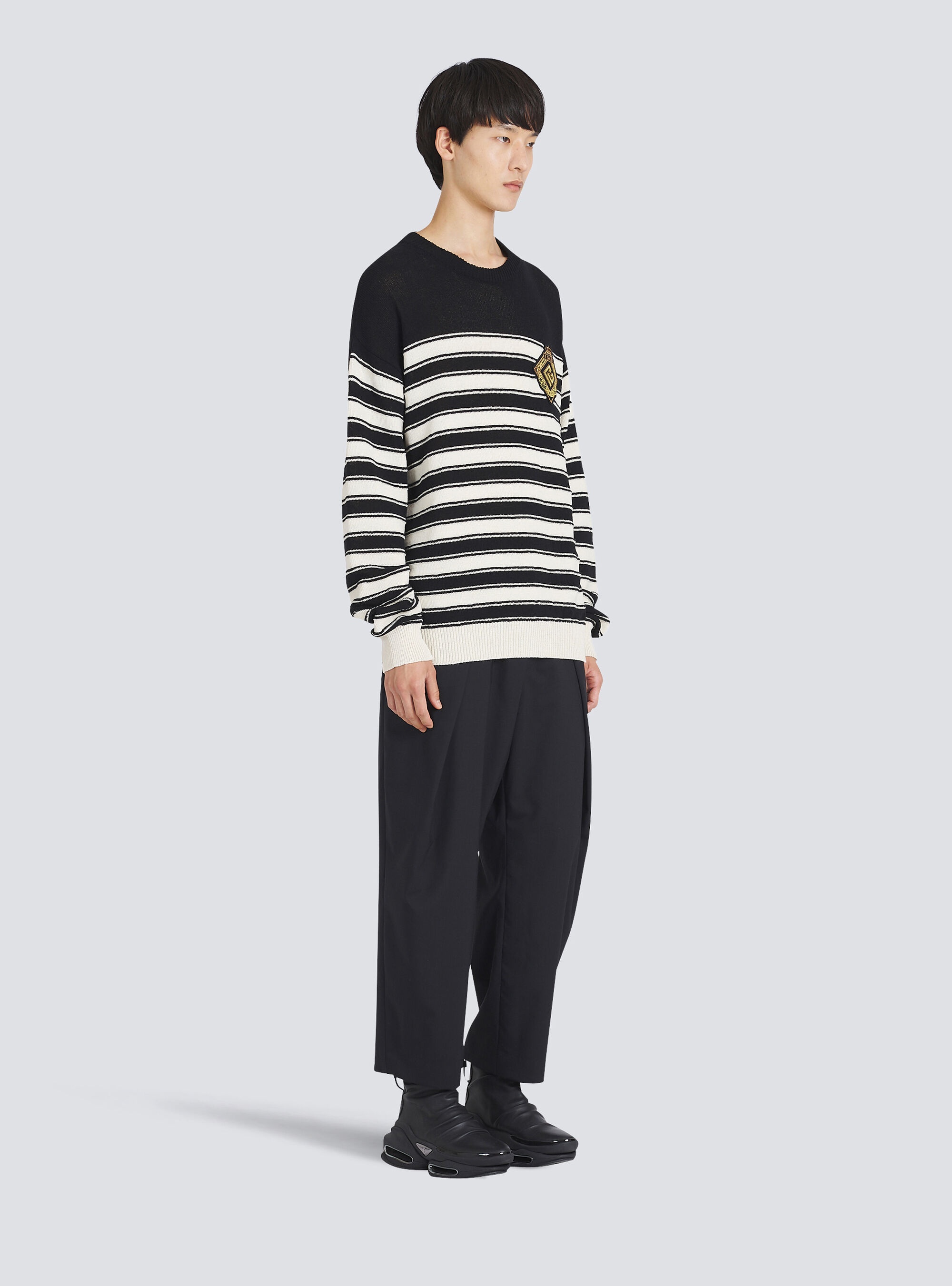 Nautical knit sweater with Balmain badge - 4