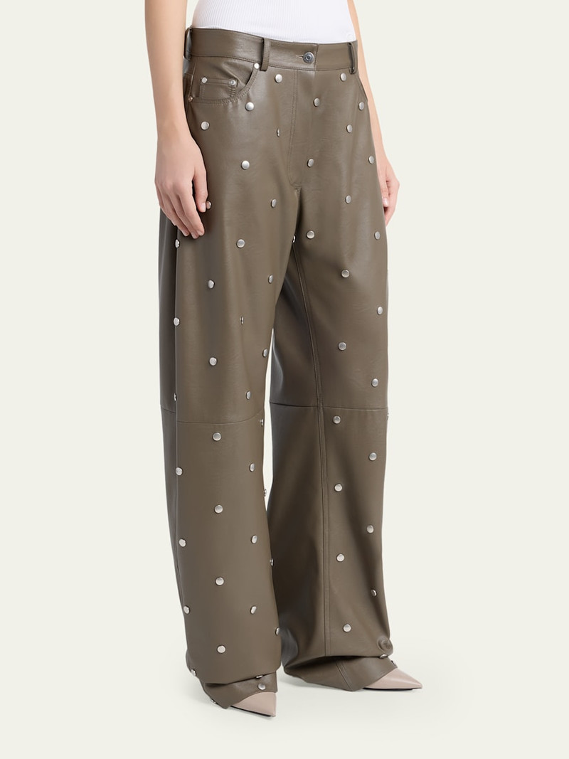 Alter Mat Faux-Leather Studded Barrel-Leg Pants 4