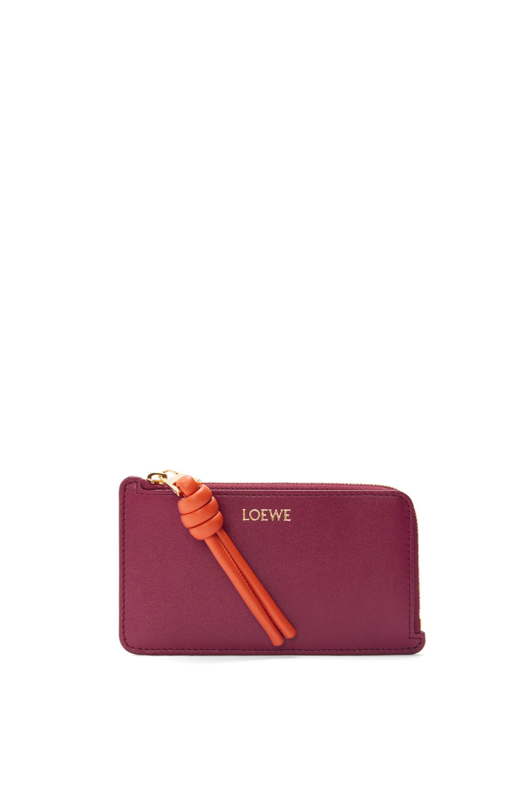 Knot coin cardholder in shiny nappa calfskin - 1