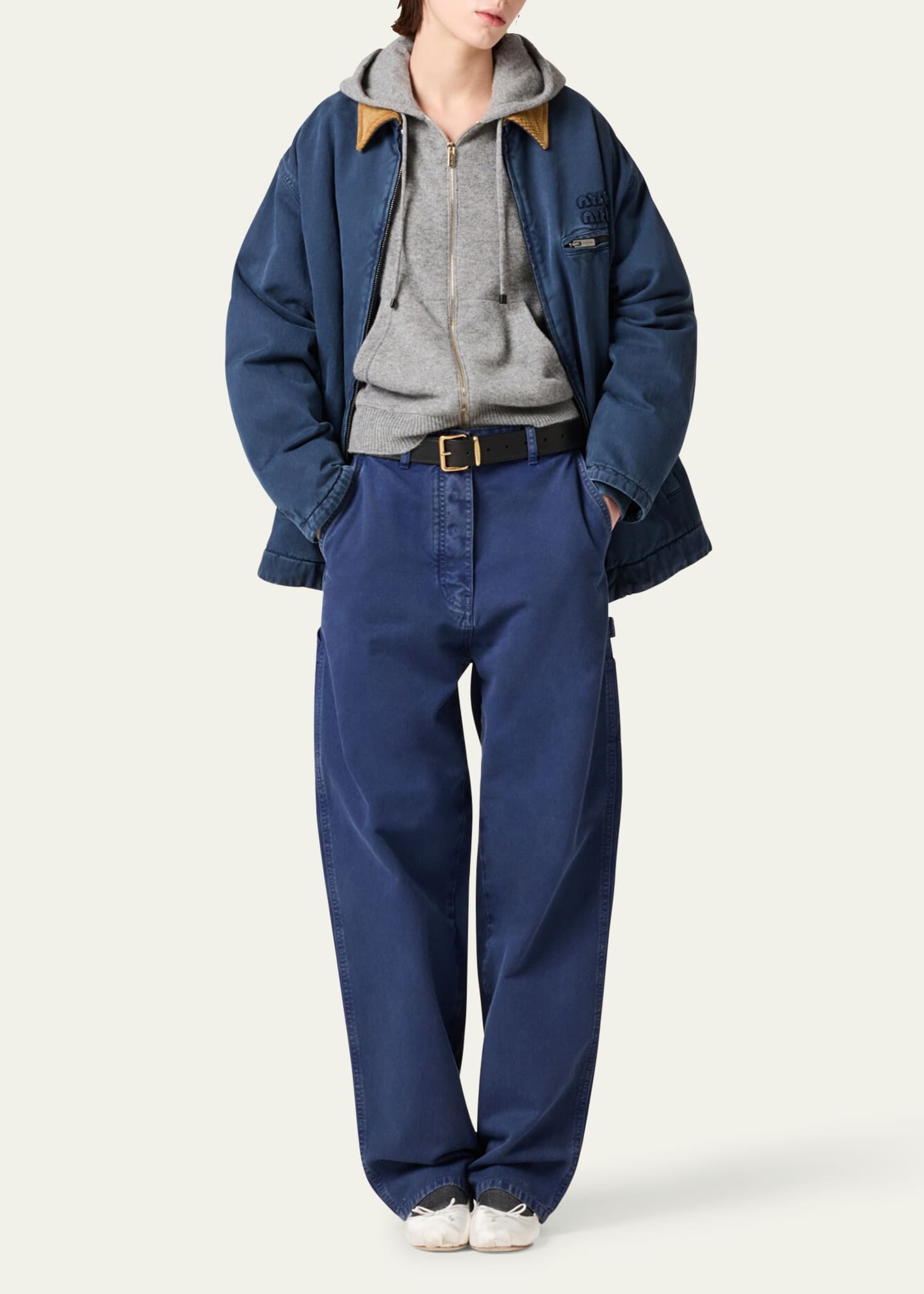 Mid-Rise Fitted Cotton Pants - 2