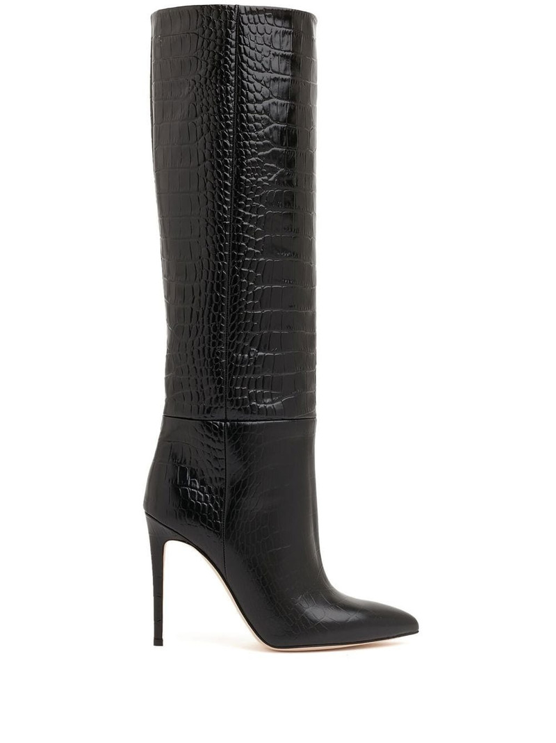 crocodile-effect 105mm knee-length boots 1