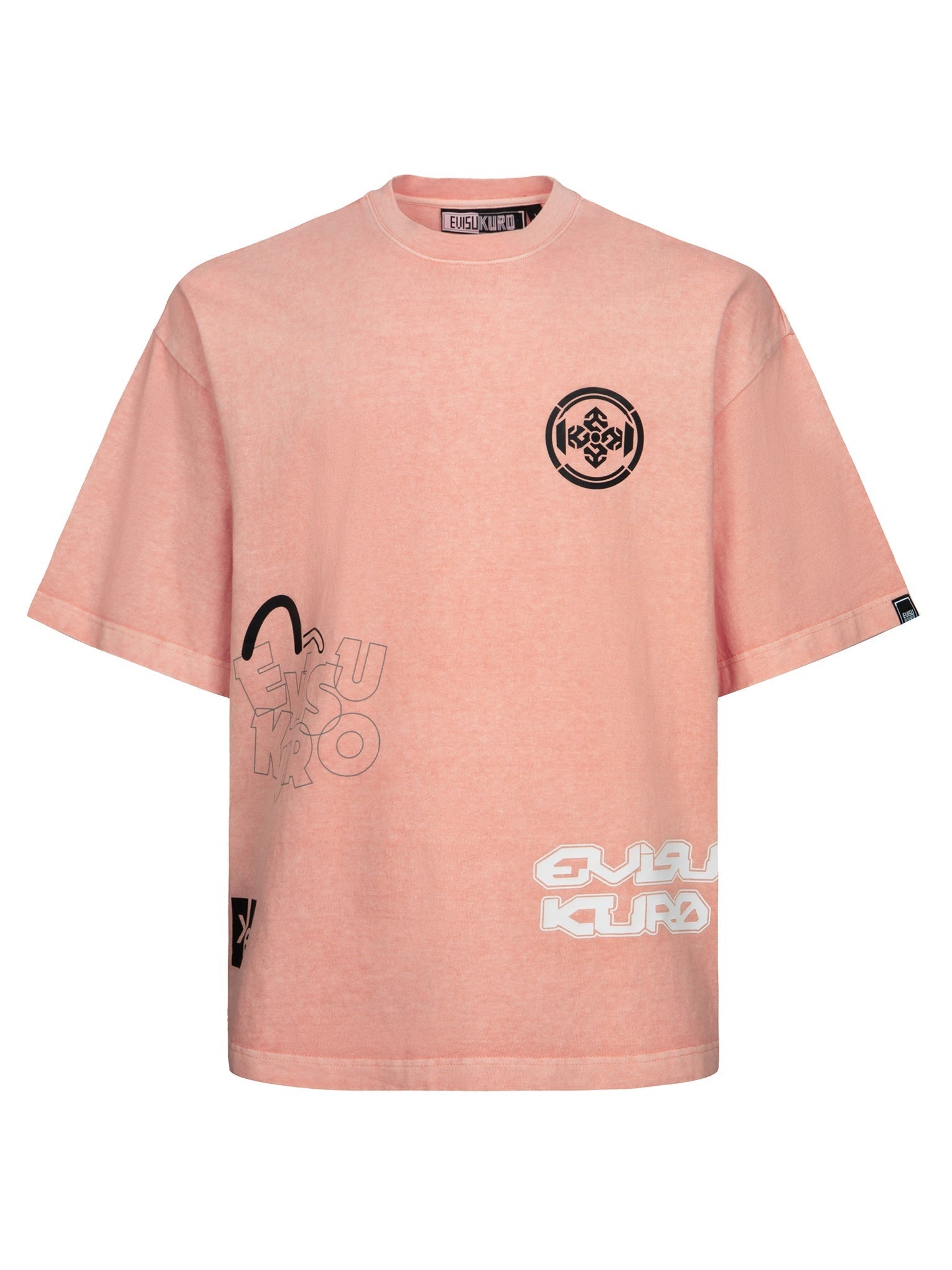 Multi Logo Print Oversized T-Shirt - 13