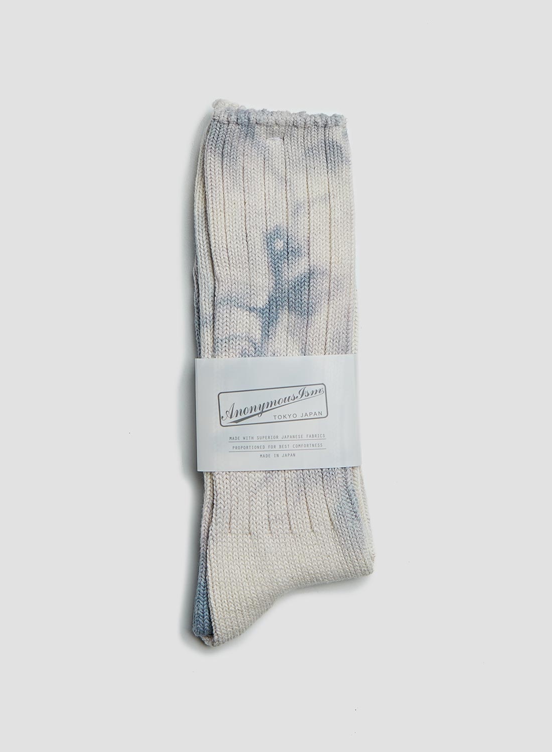 Anonymous Ism Uneven Dye Crew Sock in Blue - 1