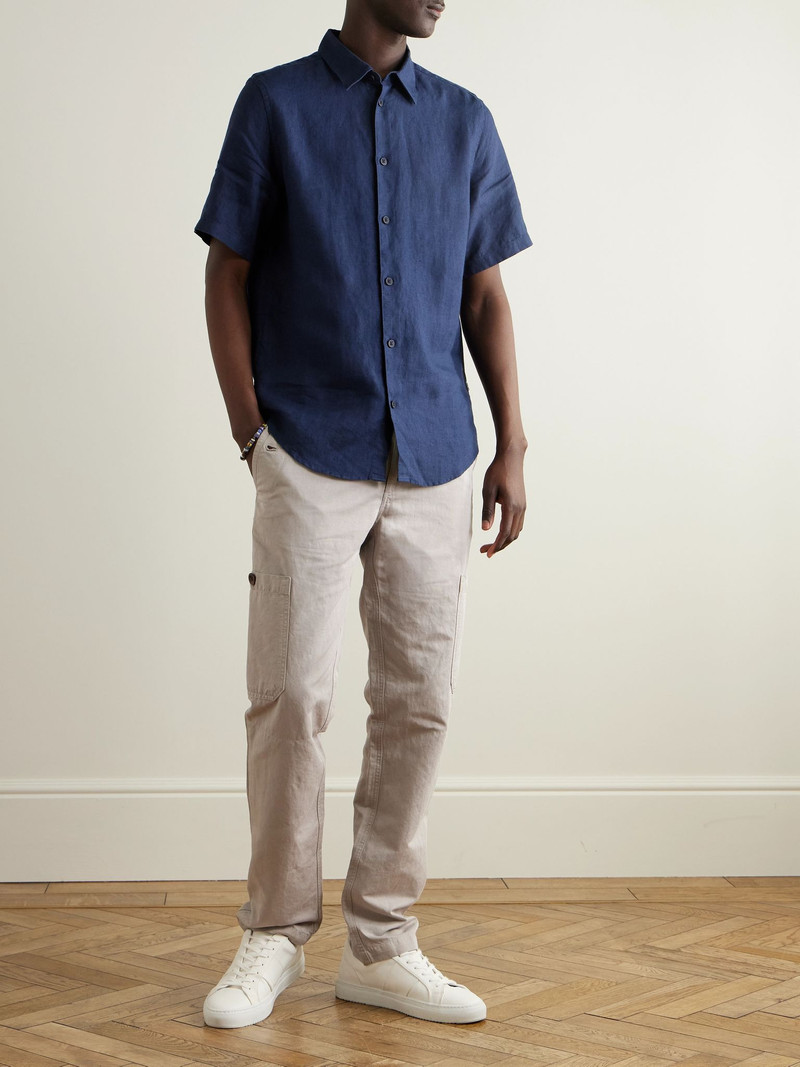 NN07 Enzo 5708 Linen Shirt Navy outlook