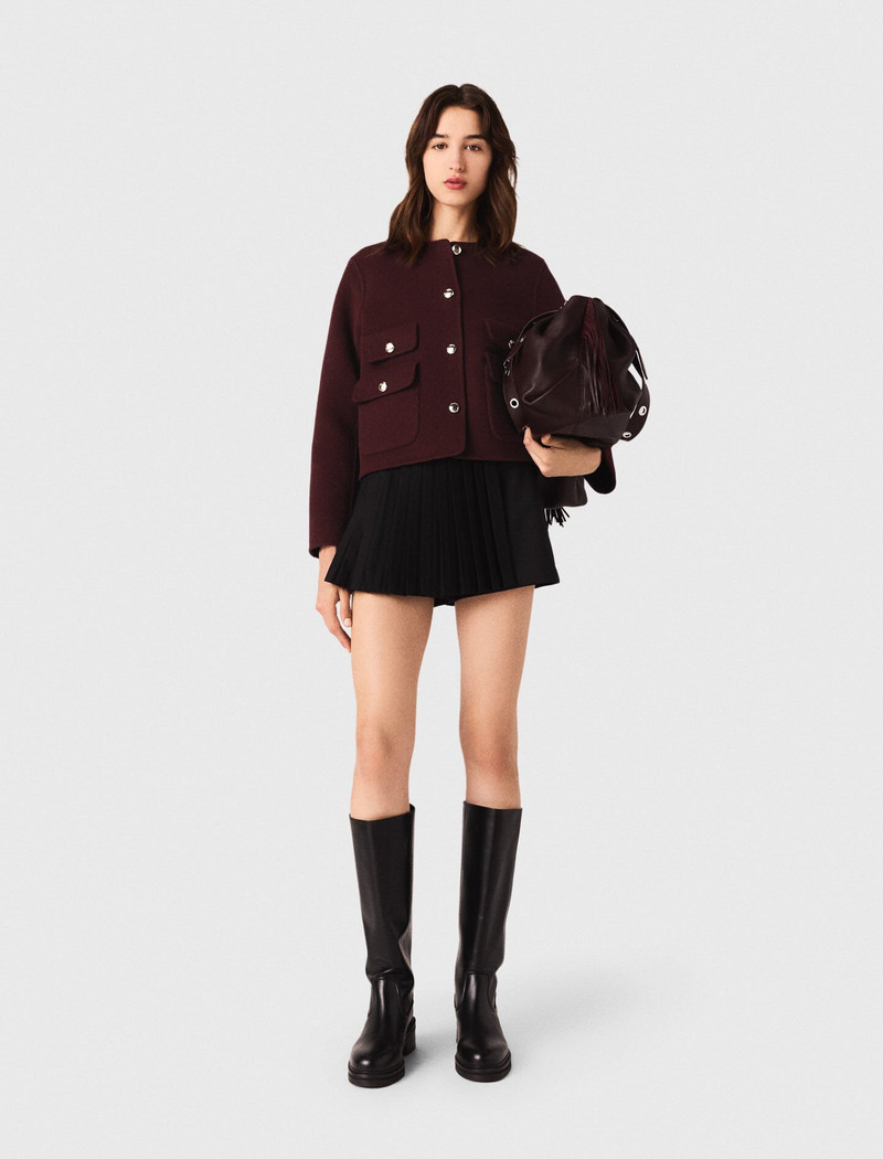 maje Straight-fit pleated shorts outlook