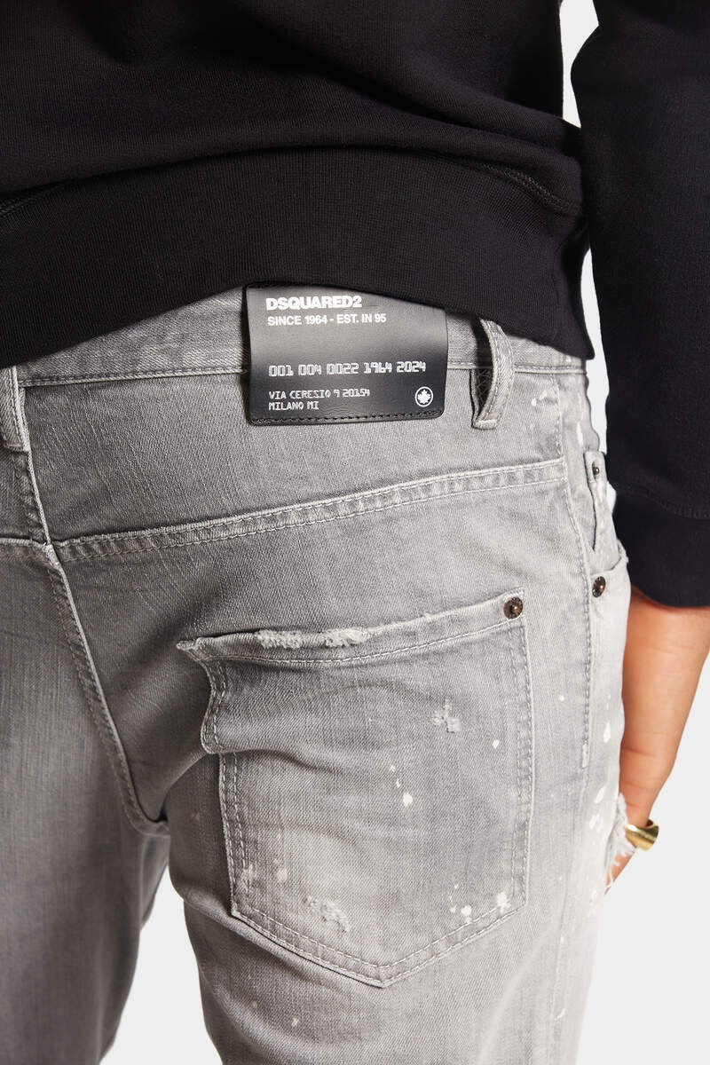 GREY SPOTTED WASH SKATER JEANS 6