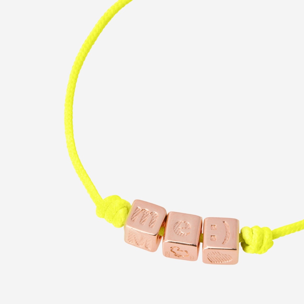 Gold Plated Silver Cube & Cord Bracelet - 2