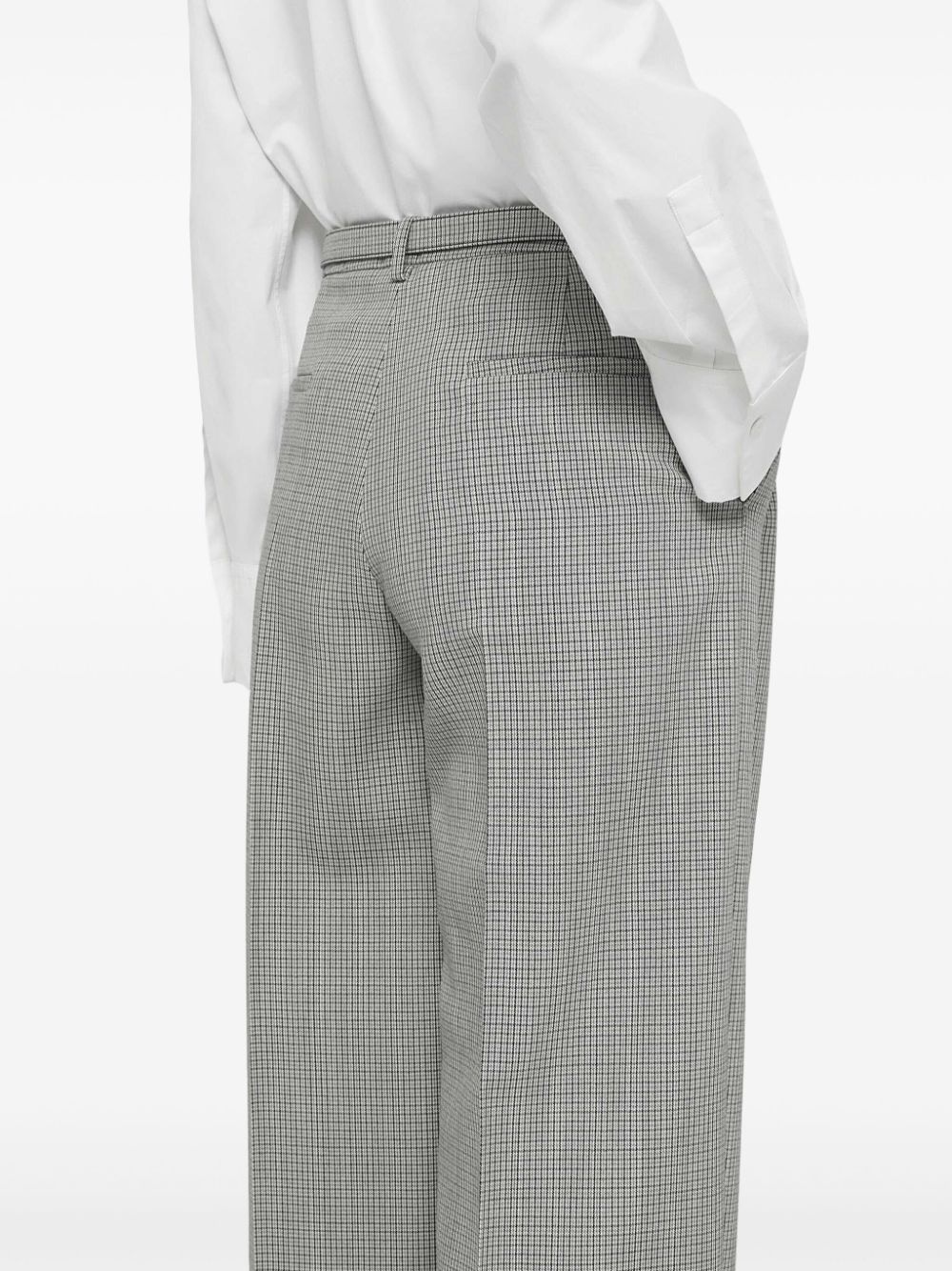 checked virgin-wool palazzo pants - 5
