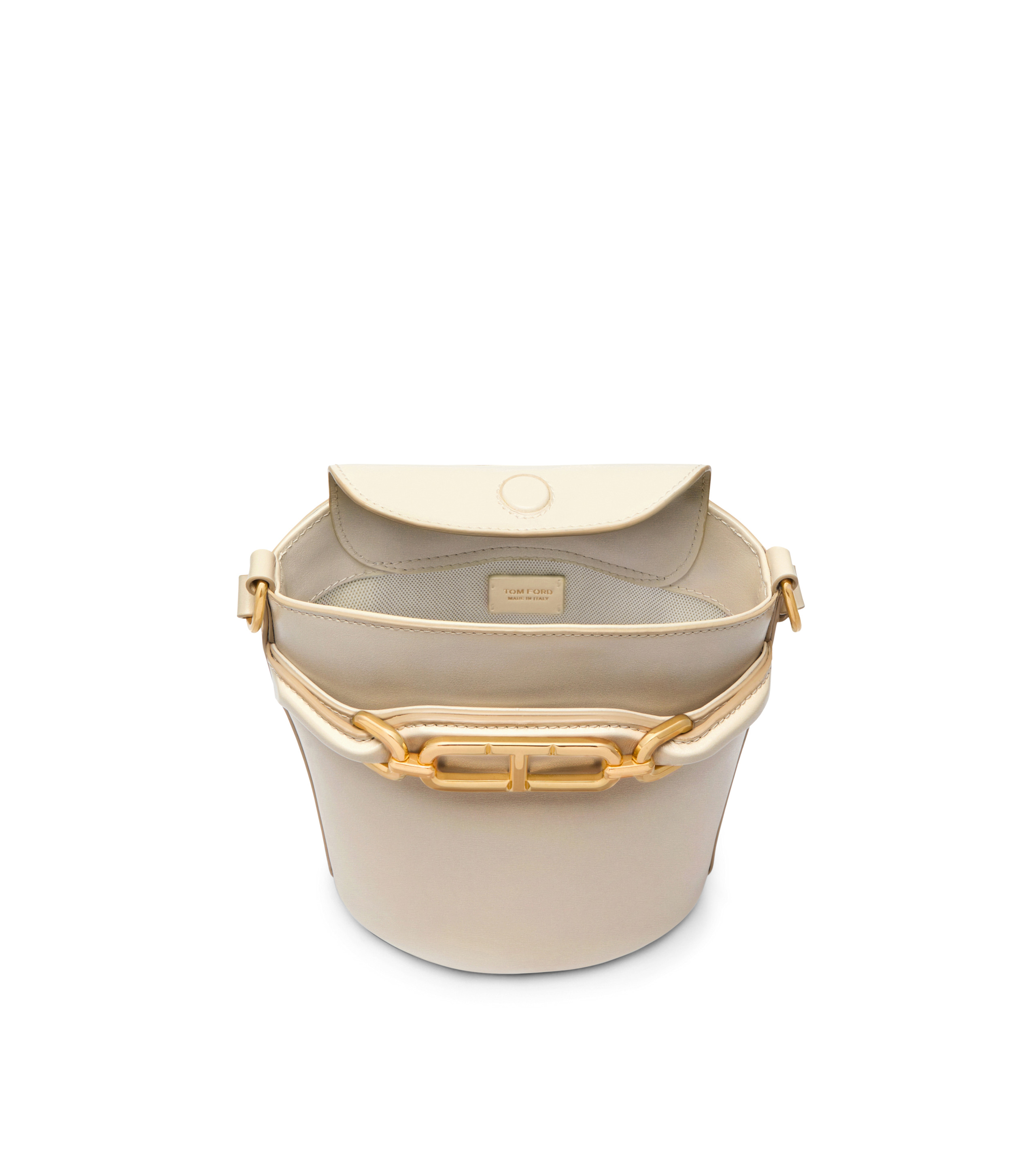 PALMELLATO-EFFECT LEATHER WHITNEY SMALL BUCKET BAG - 4
