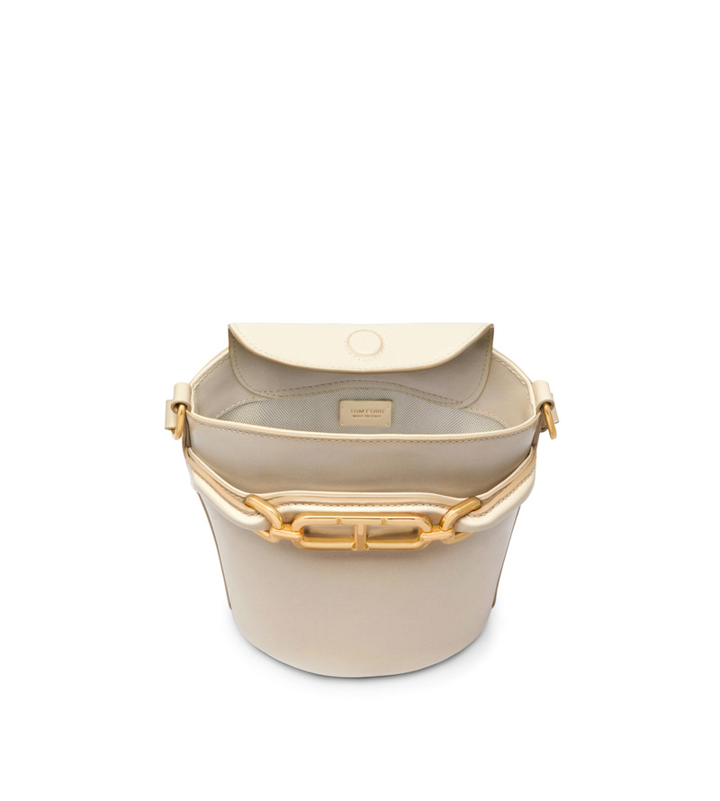 PALMELLATO-EFFECT LEATHER WHITNEY SMALL BUCKET BAG 4