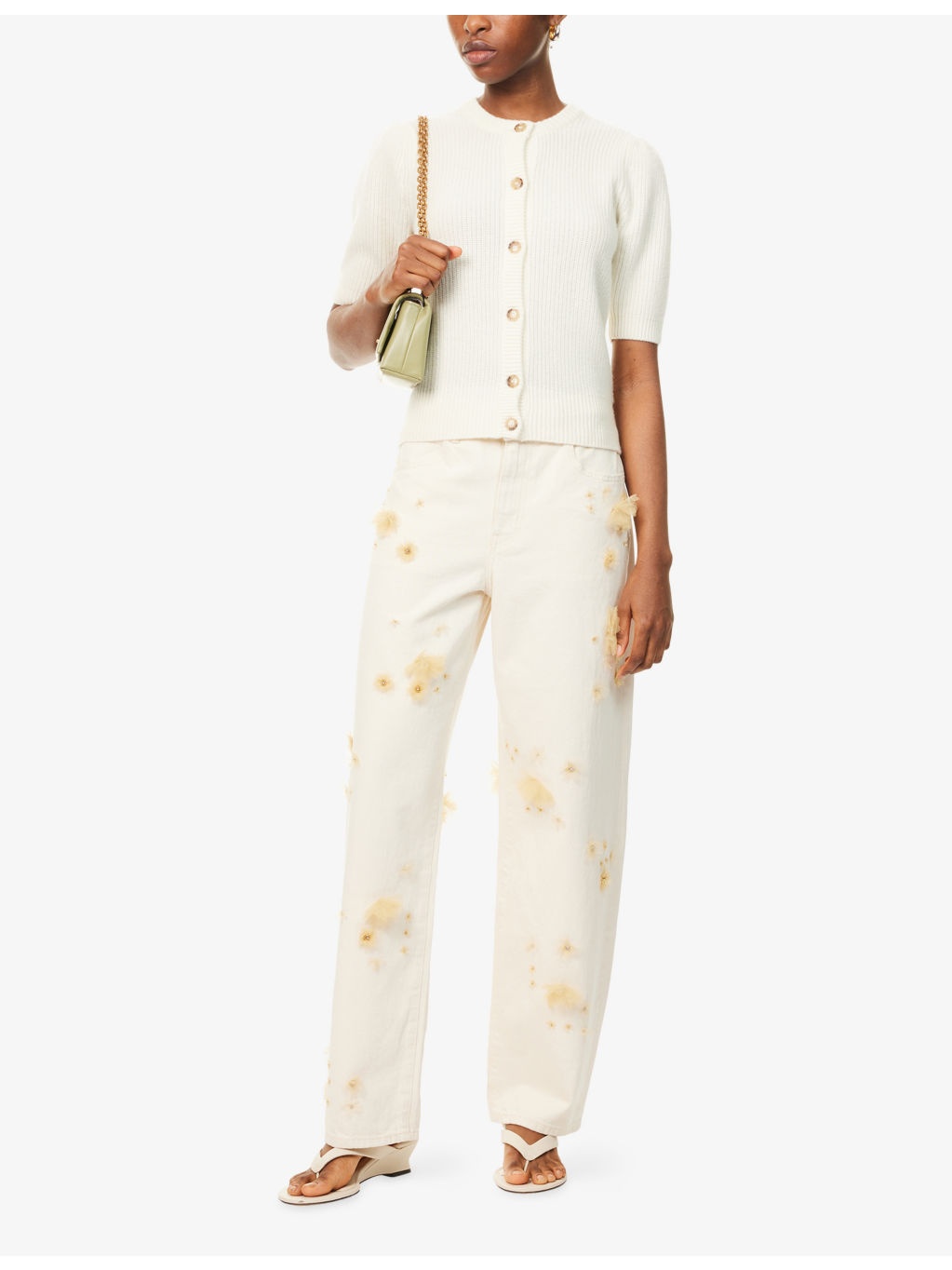 Embellished Low-Slung Barrel Denim Jeans - 2