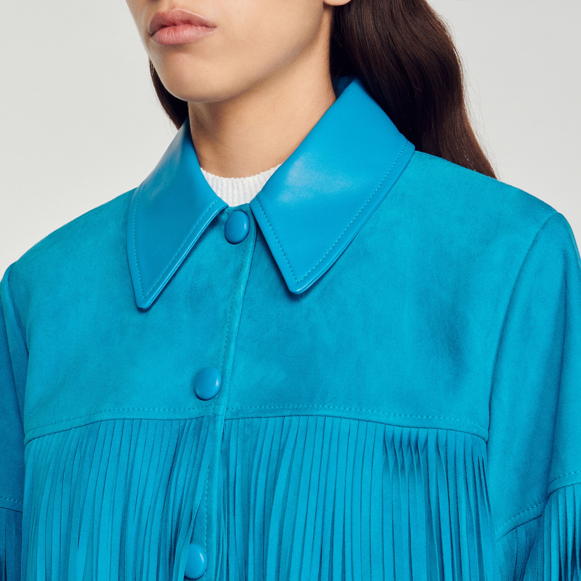 Long fringed leather jacket - 4