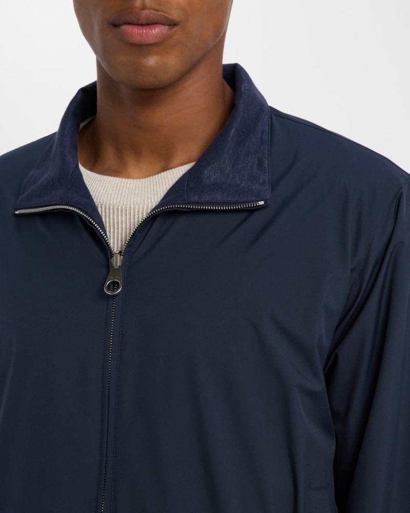 Men's Wind Jersey and Linen Bomber Jacket 5