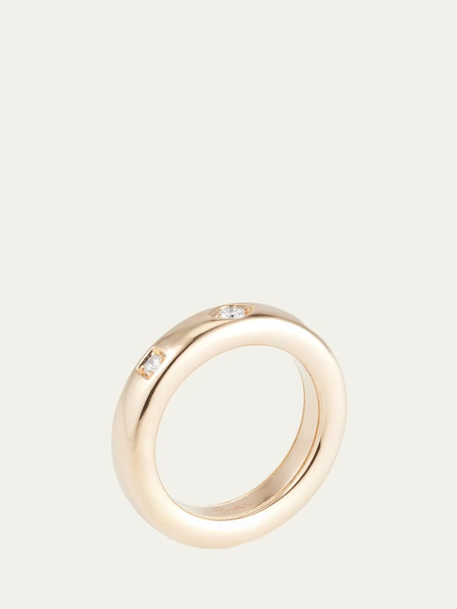 Iconica 18K Rose Gold Extra Small Fancy Set Diamond Band Ring - 1