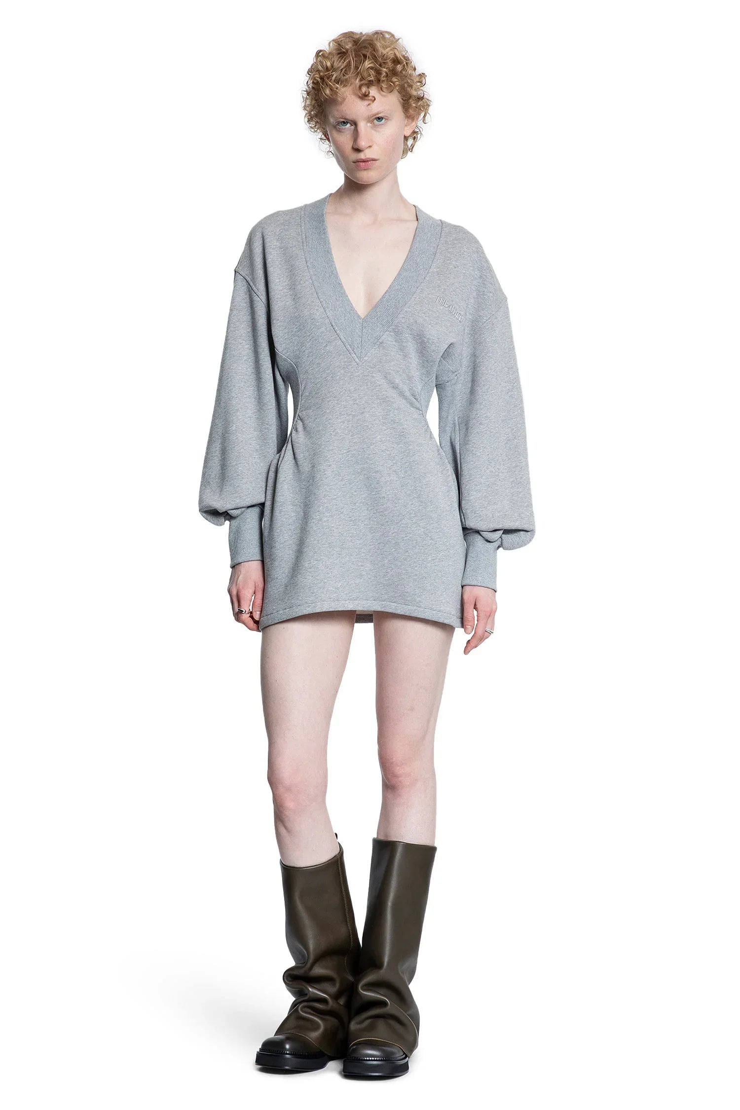 Cotton-Jersey-V-Neck-Mini-Dress - 1