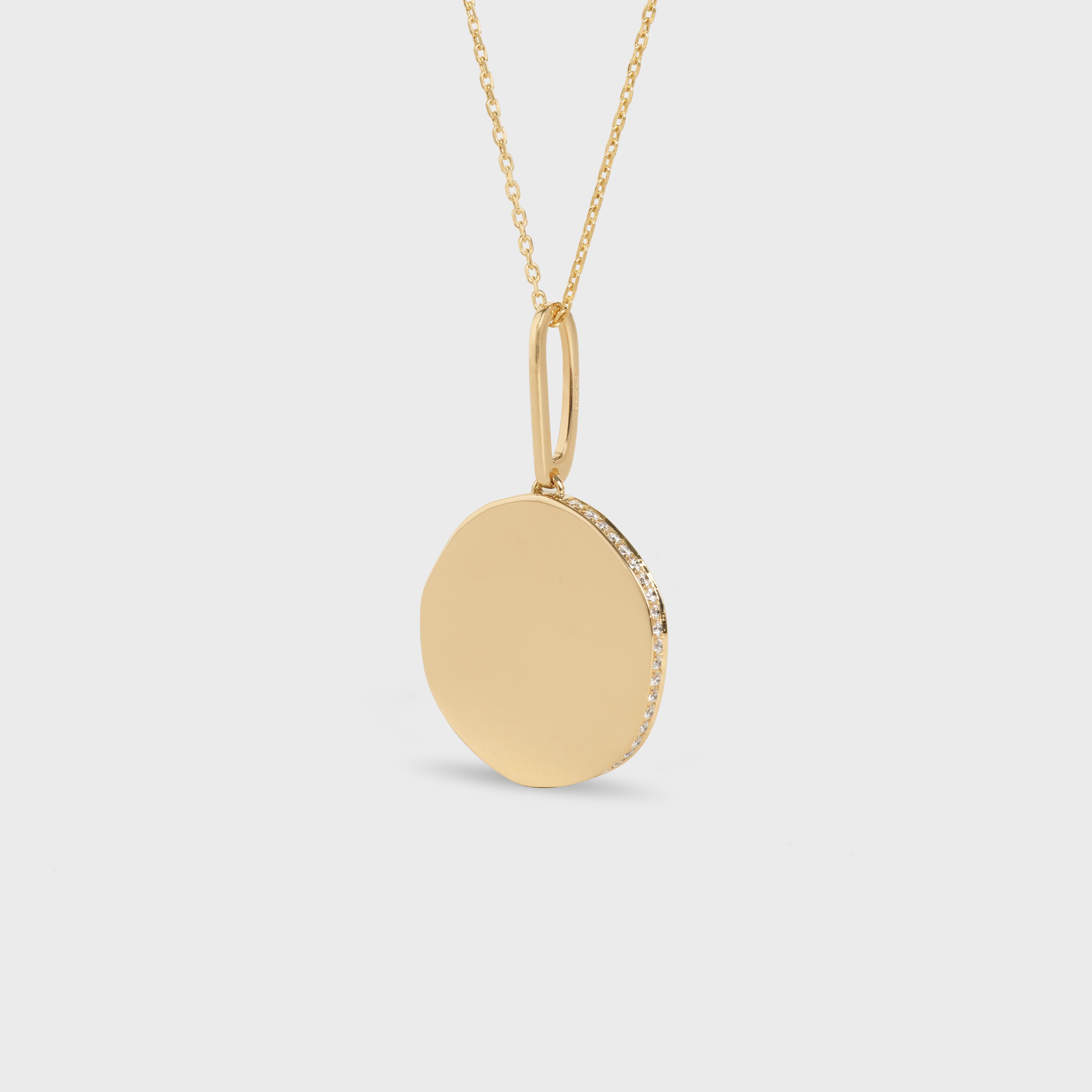 Medaille Celine Small Necklace in Yellow Gold and Diamonds - 2