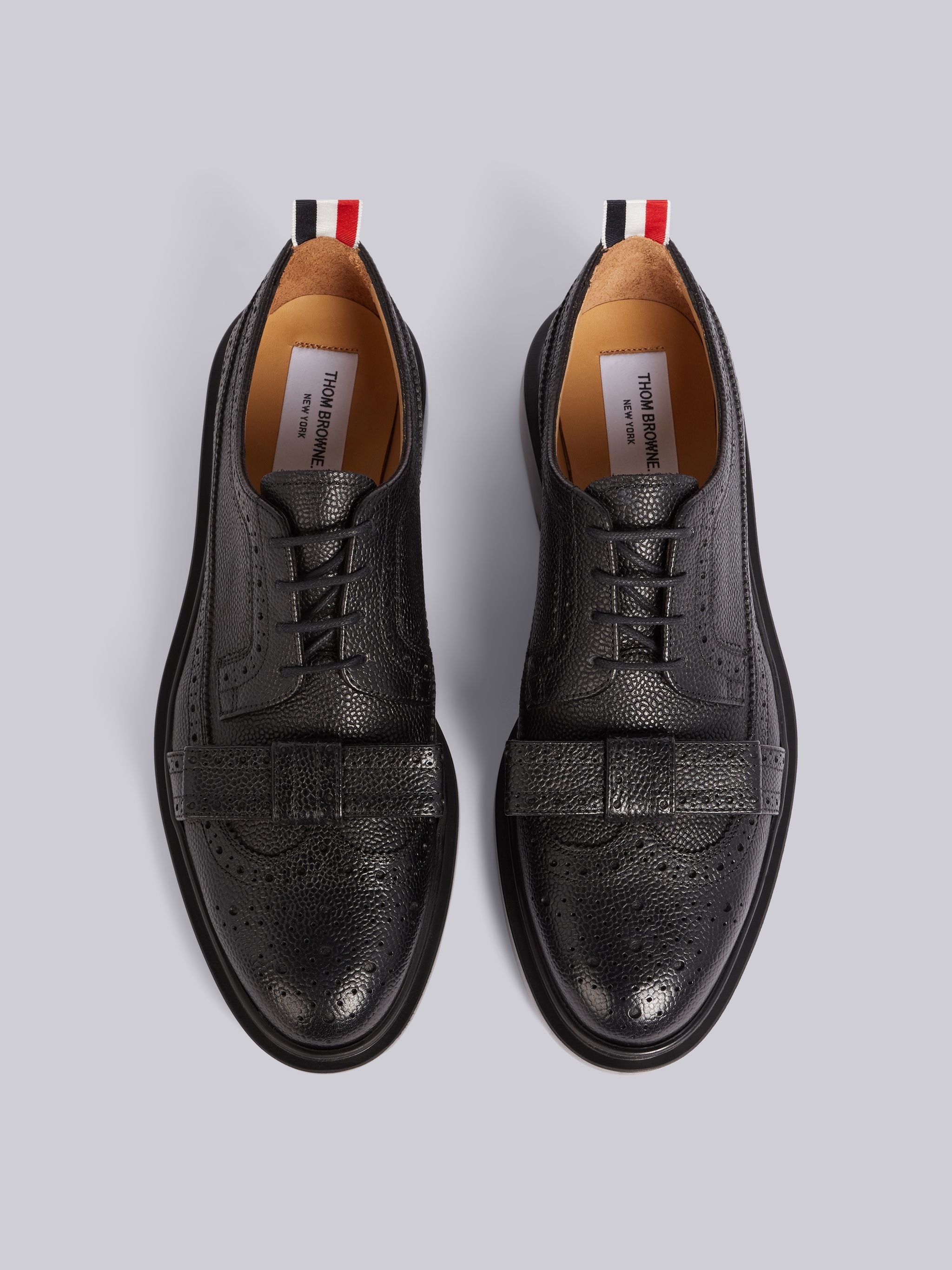 Black Pebbled Bow Detailing Brogue - 4