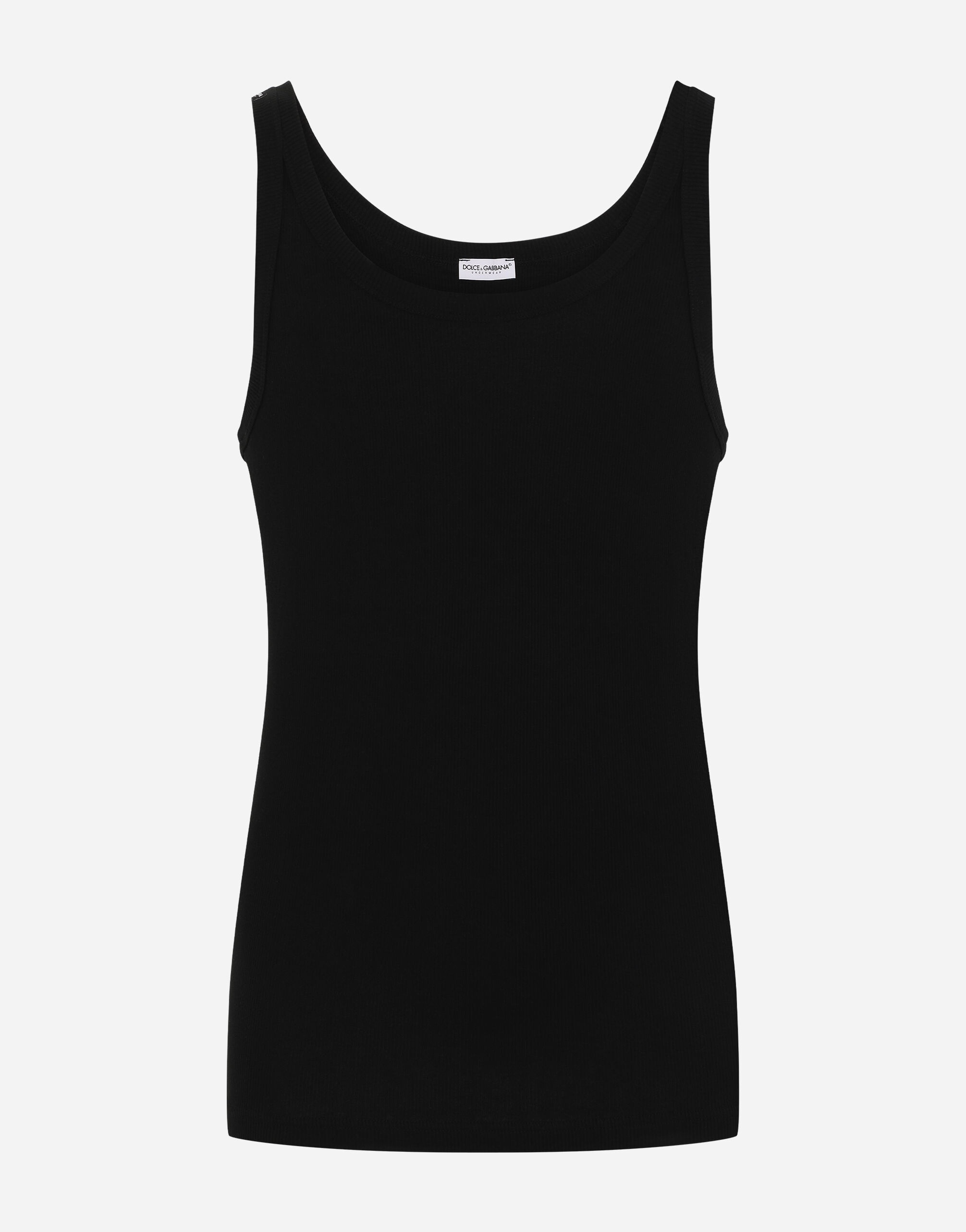 Fine-rib cotton singlet - 1