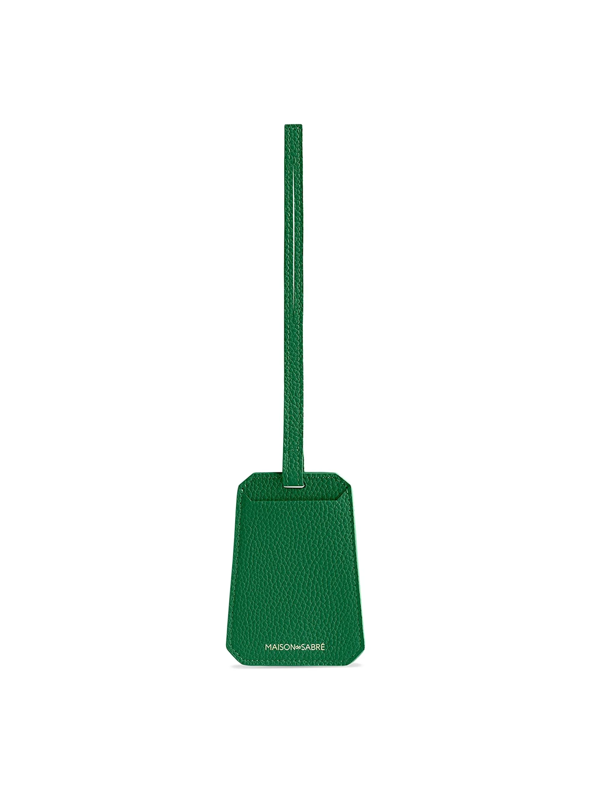 Unisex Leather Luggage Tag - Emerald Green - 1