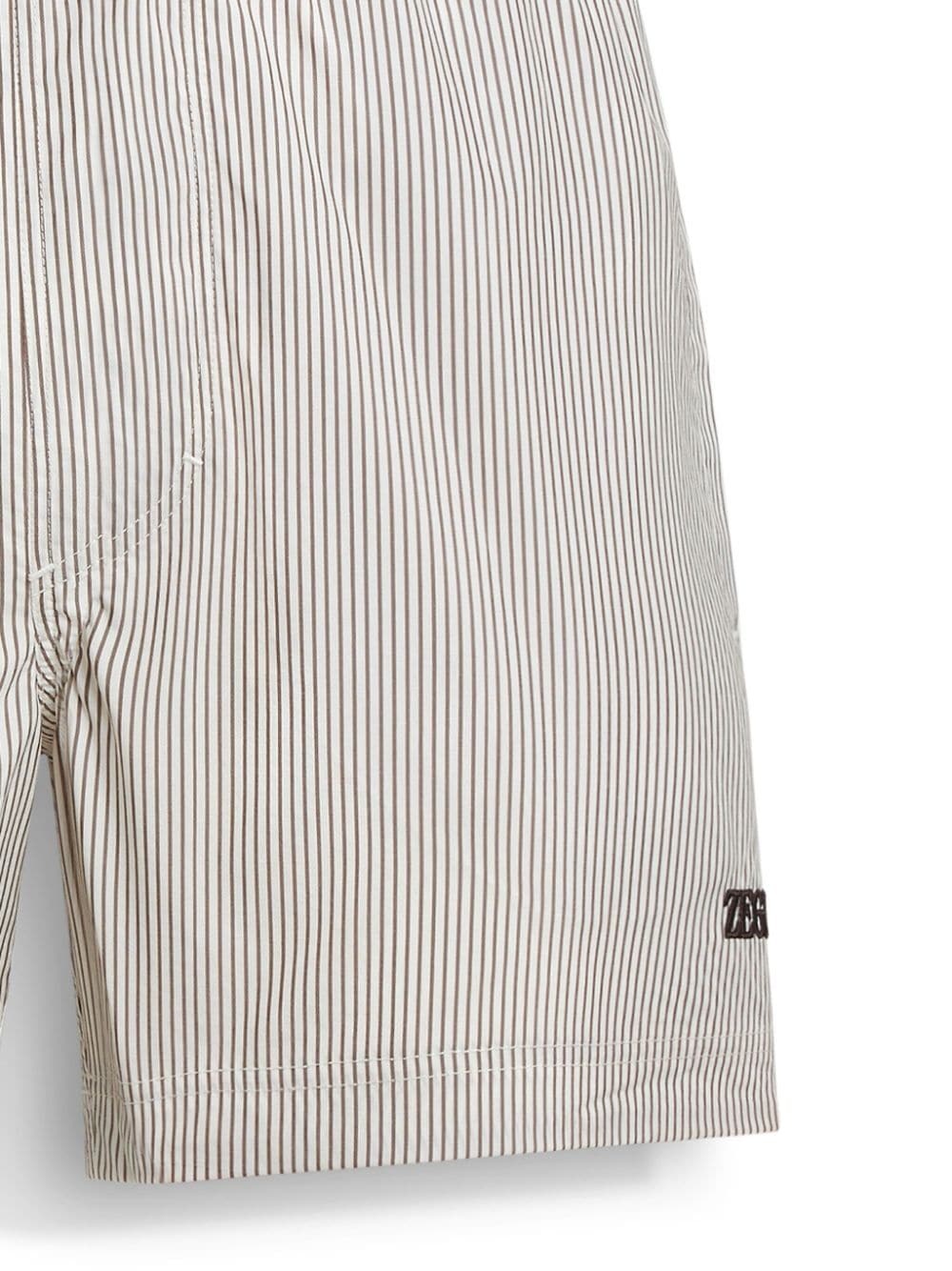 logo-embroidered striped swim shorts - 2