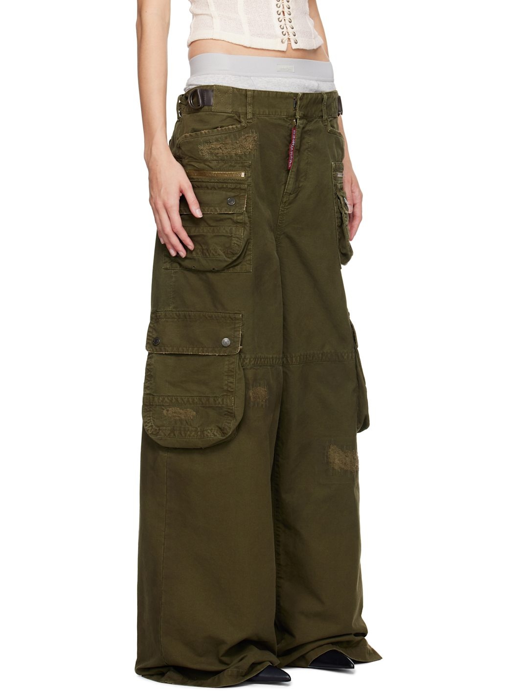 Khaki Lost Pocket Cargo Pants - 2