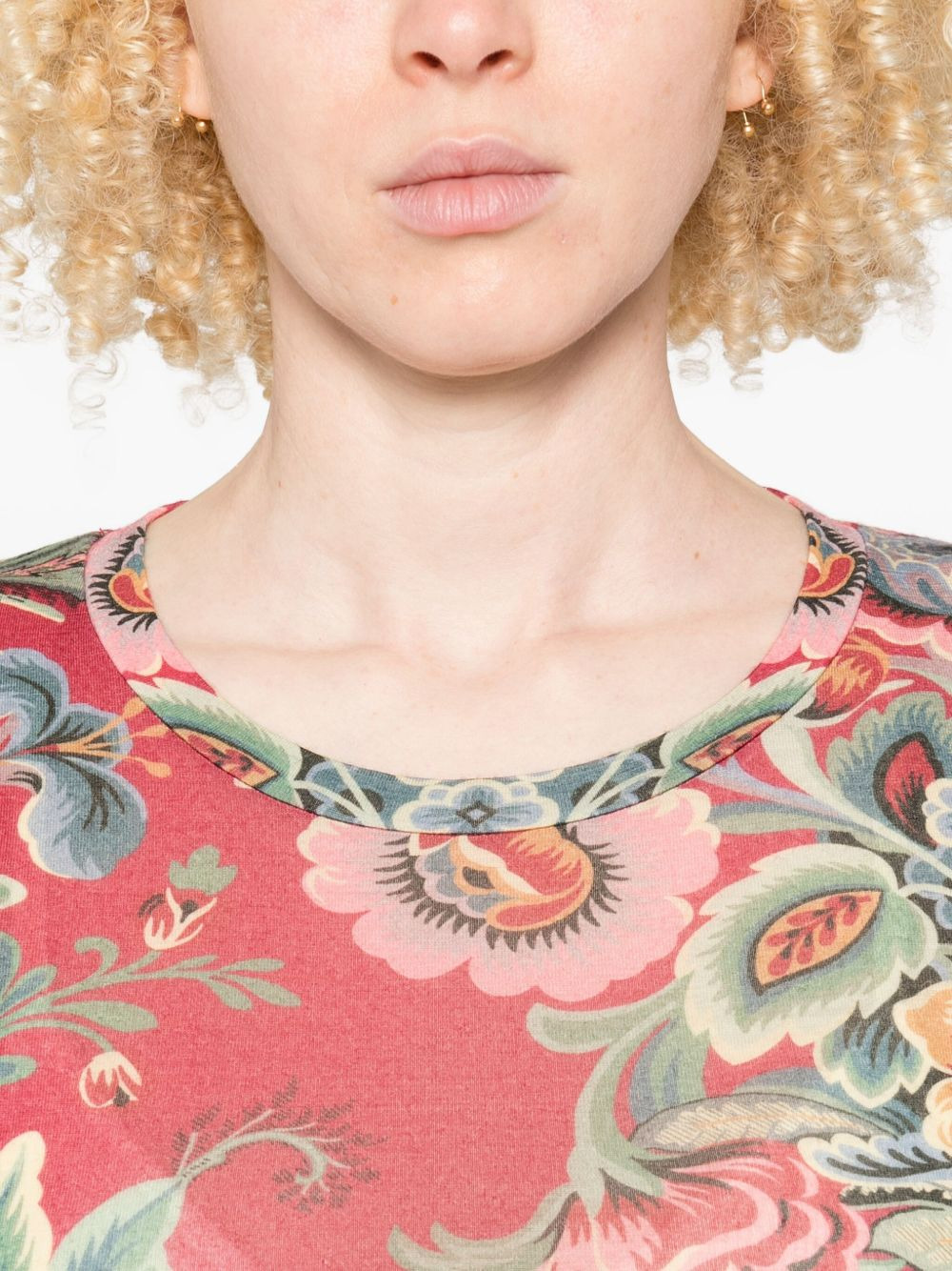floral-print long-sleeve top - 5