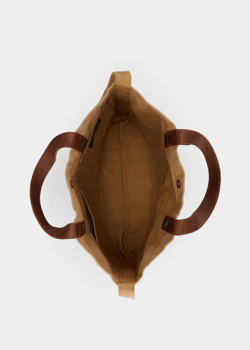 Leather-Trim Canvas Tote 4