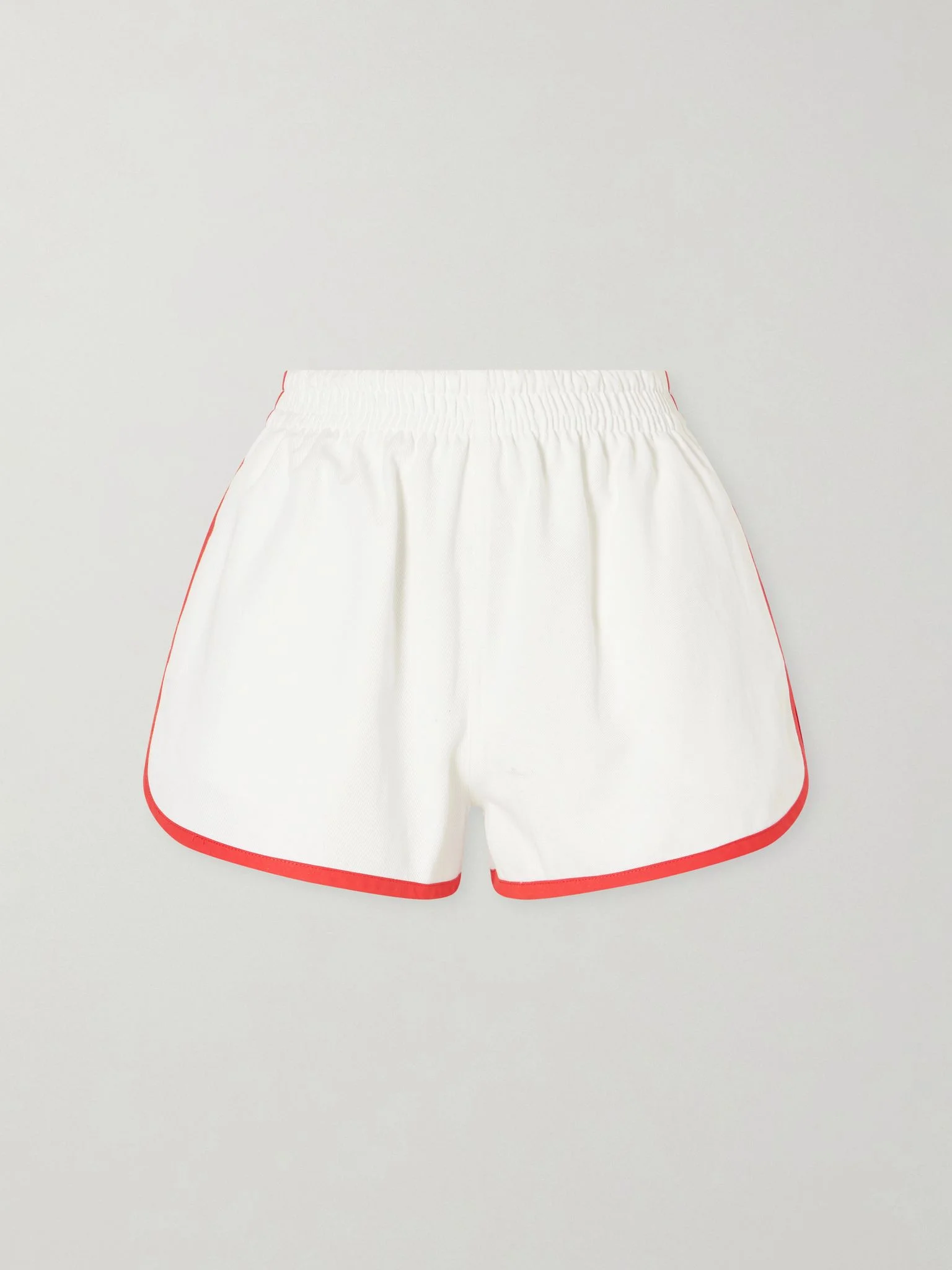 Atlas cotton and linen-blend twill shorts White - 1
