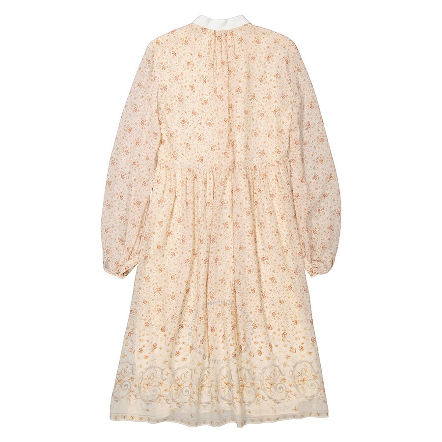 Chloe High-Neck Dress With Print in Dew Pink - 2