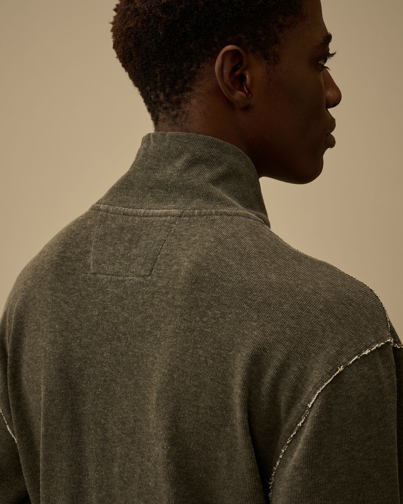 Heavy Jersey Plated Half Zip Sweatshirt 6