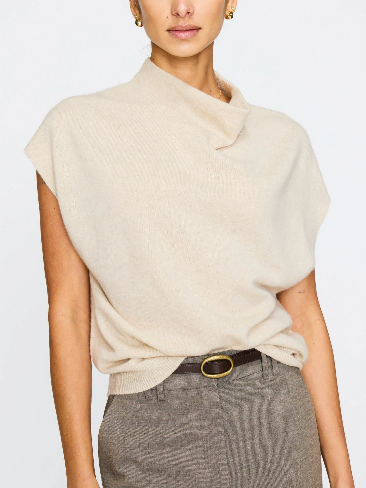 The Morten Funnel Neck Cashmere Top - 1
