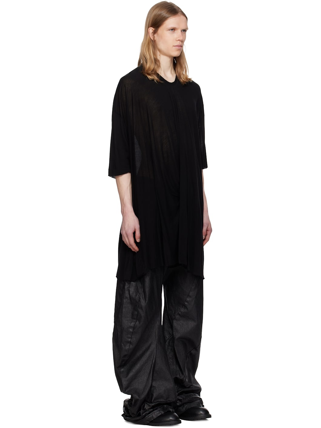 Black Anima Drape T-shirt - 2