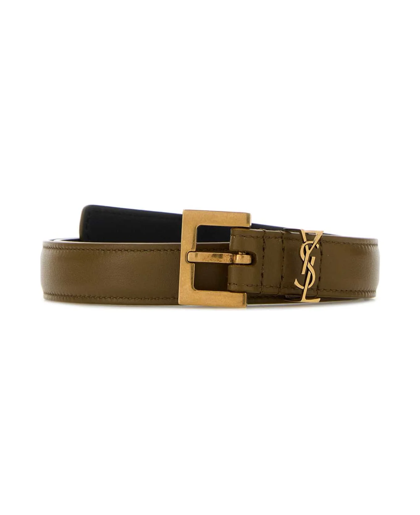 Khaki Leather Belt - 1