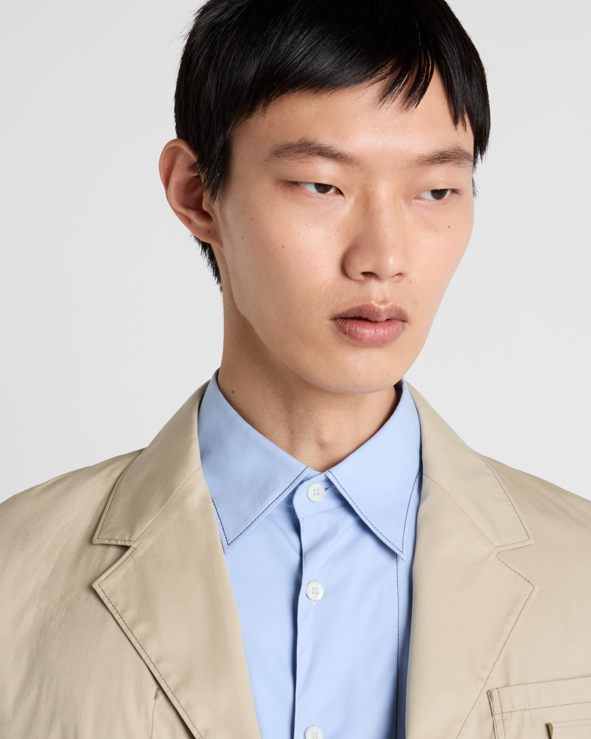 Single-breasted cotton blend jacket - 3