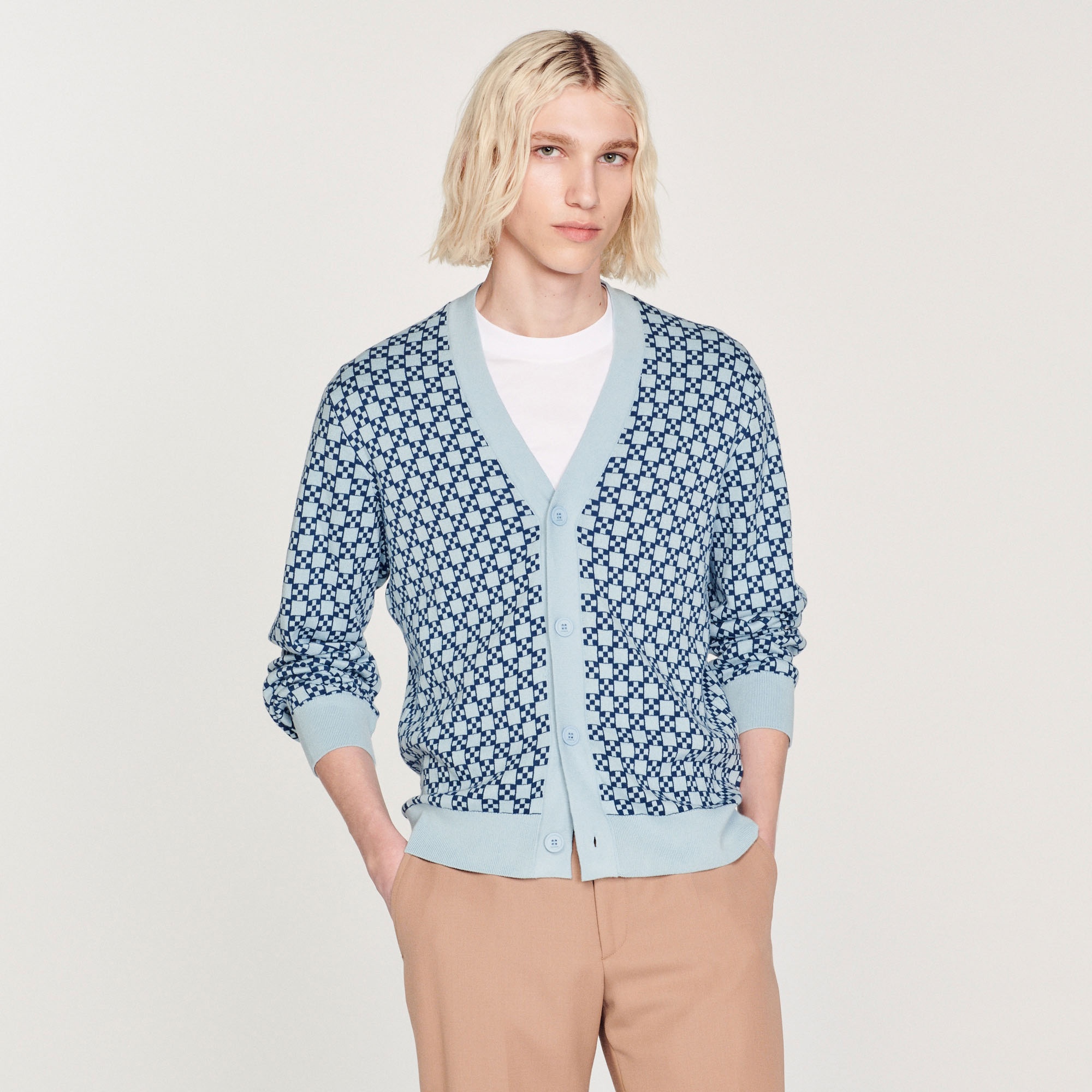 Square Cross jacquard cardigan - 4