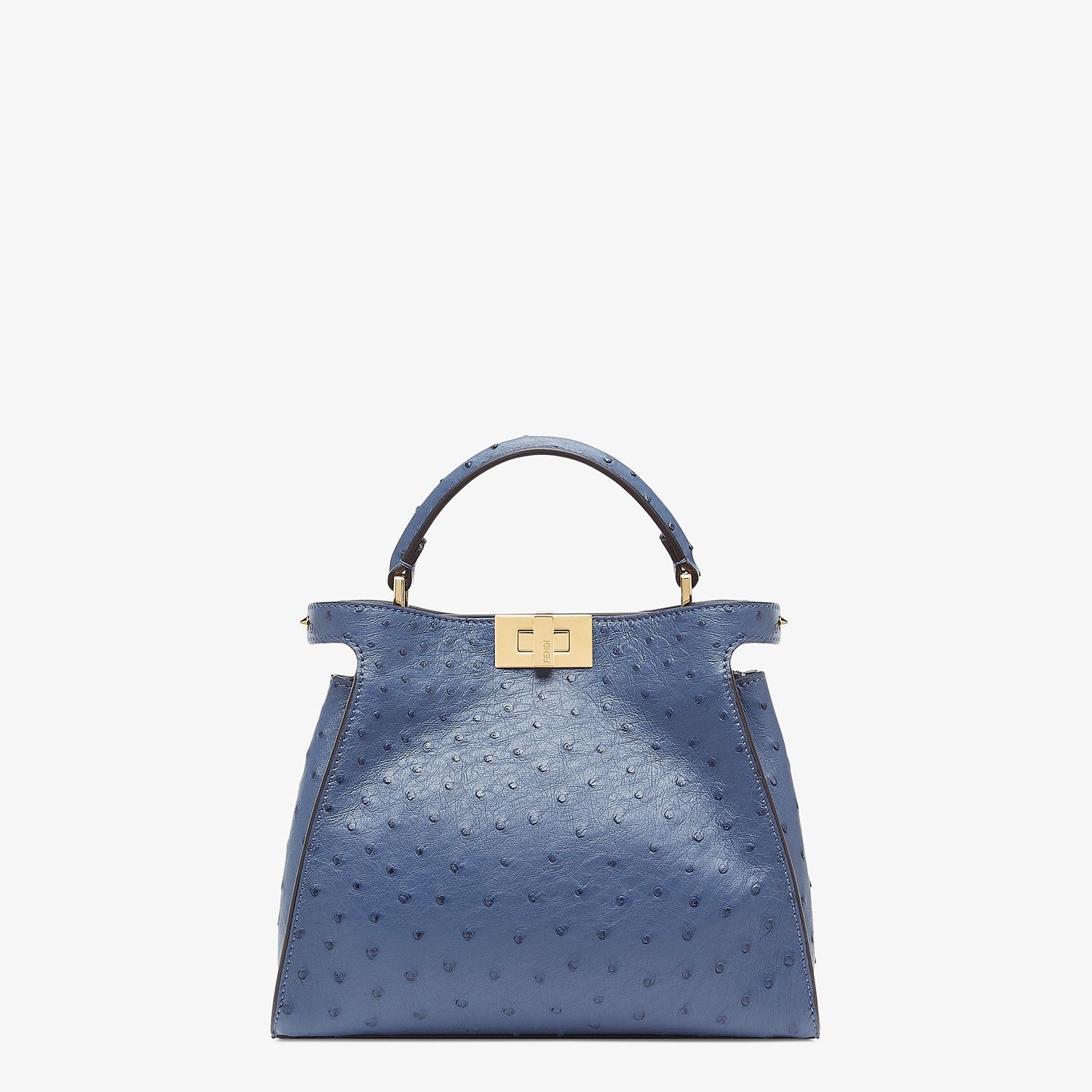 Blue ostrich leather bag - 1