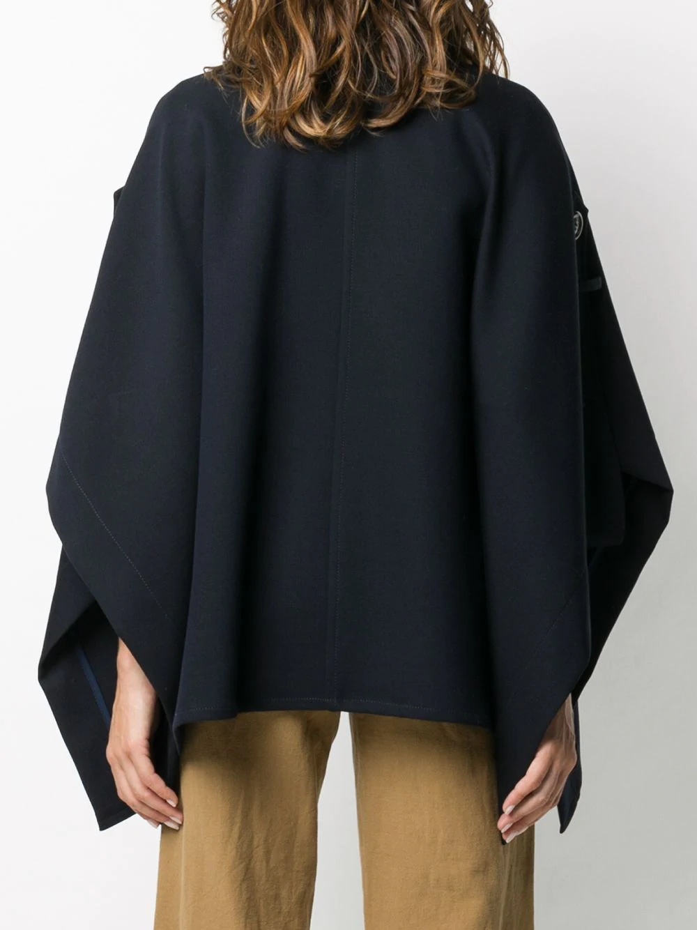 double-breasted cape coat - 4