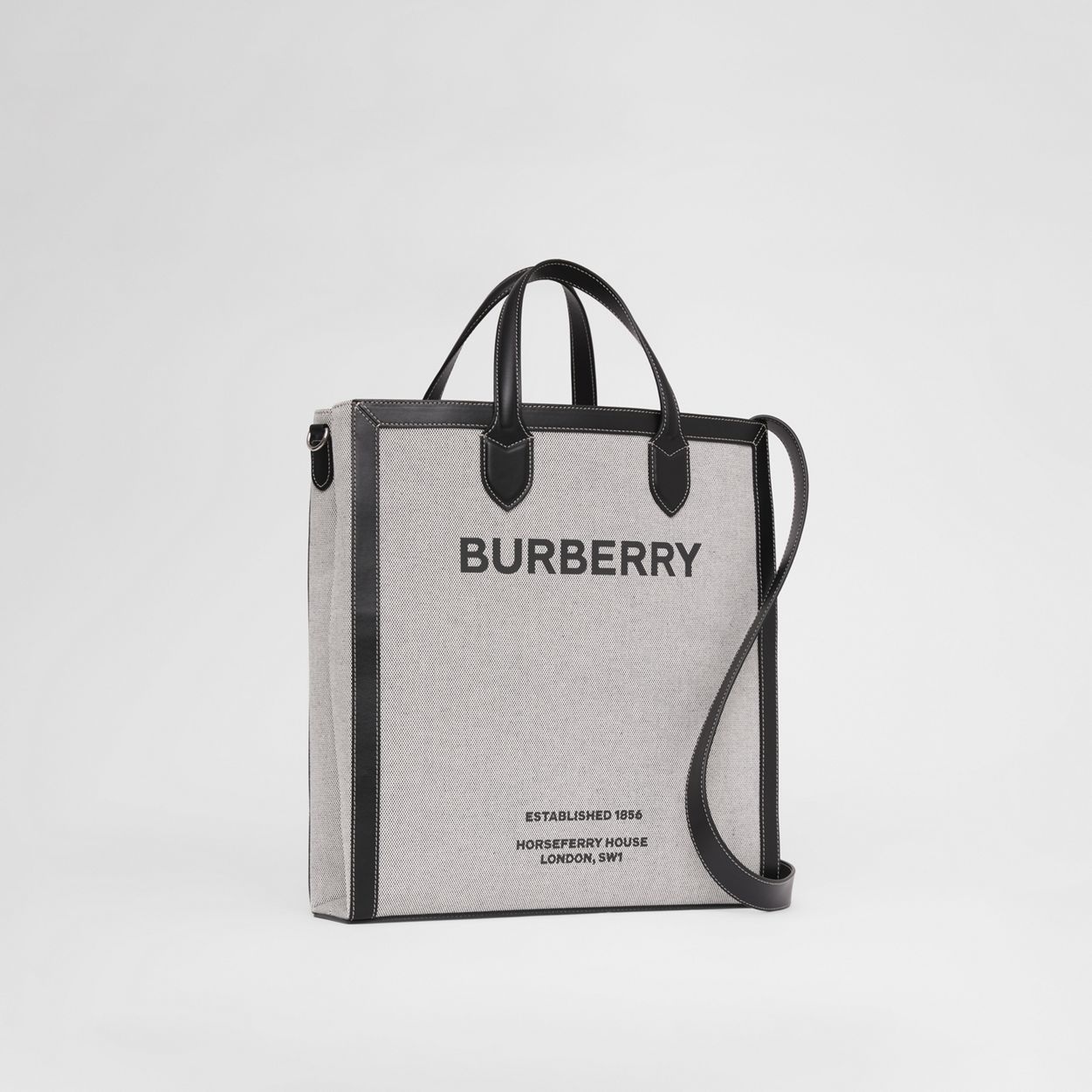 Horseferry Print Canvas and Leather Tote - 9