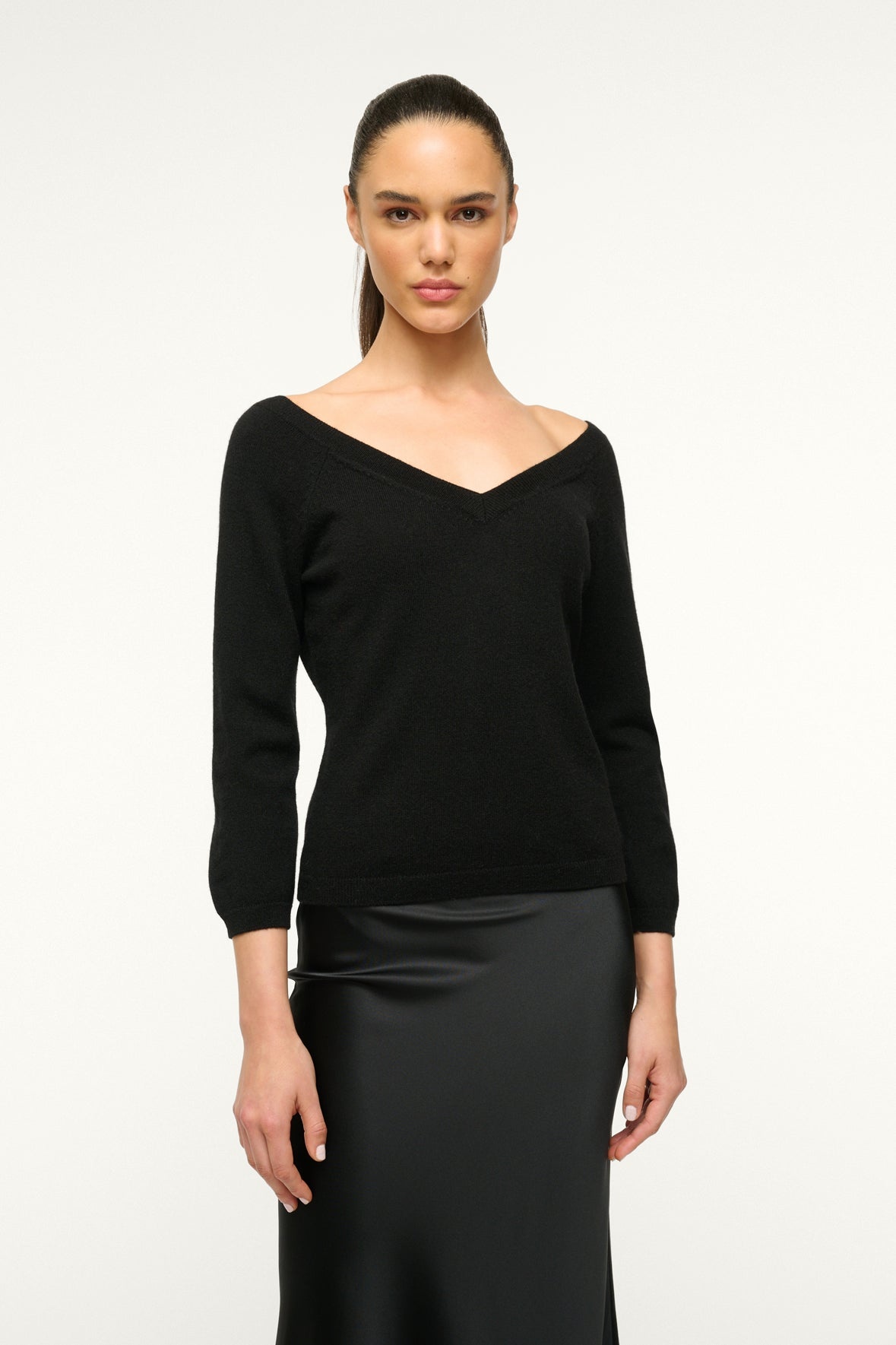 STAUD MICK CASHMERE SWEATER BLACK - 2