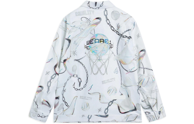 Li-Ning Li-Ning x Glare Way Of Wade Graphic Jacket 'White Grey' AFDS475-2 outlook