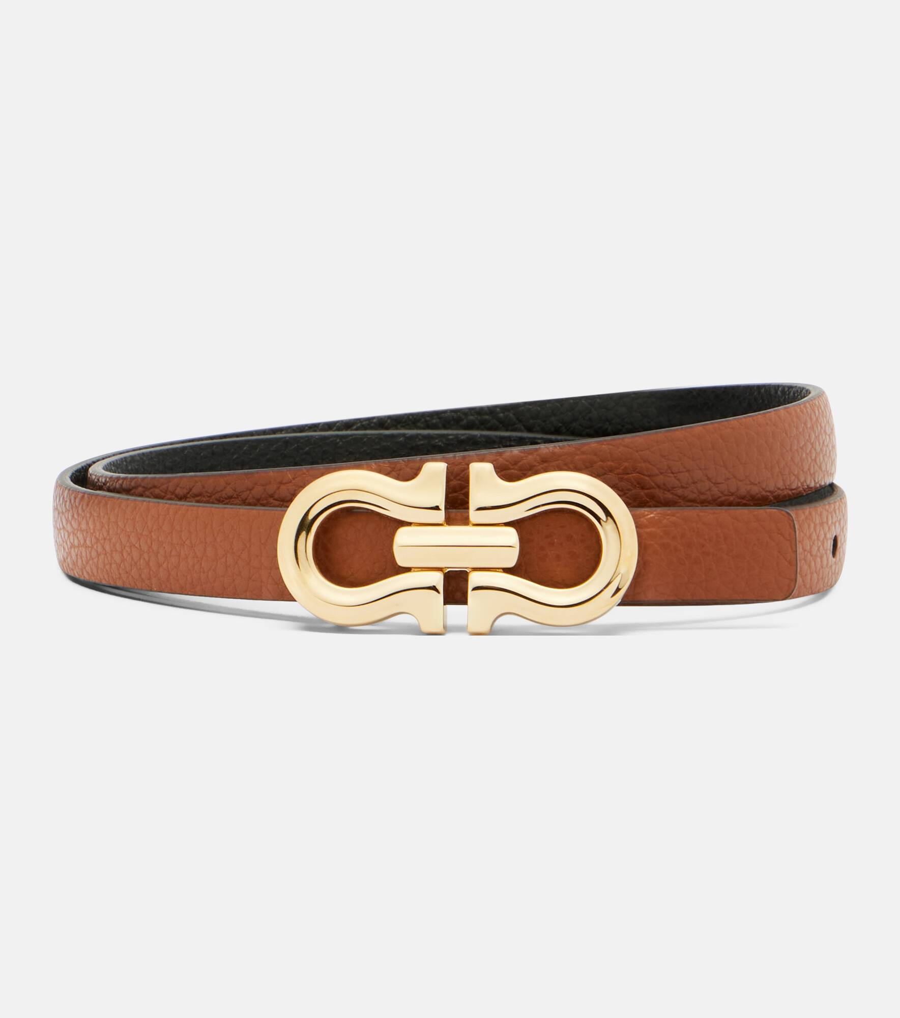 Gancini reversible leather belt - 1