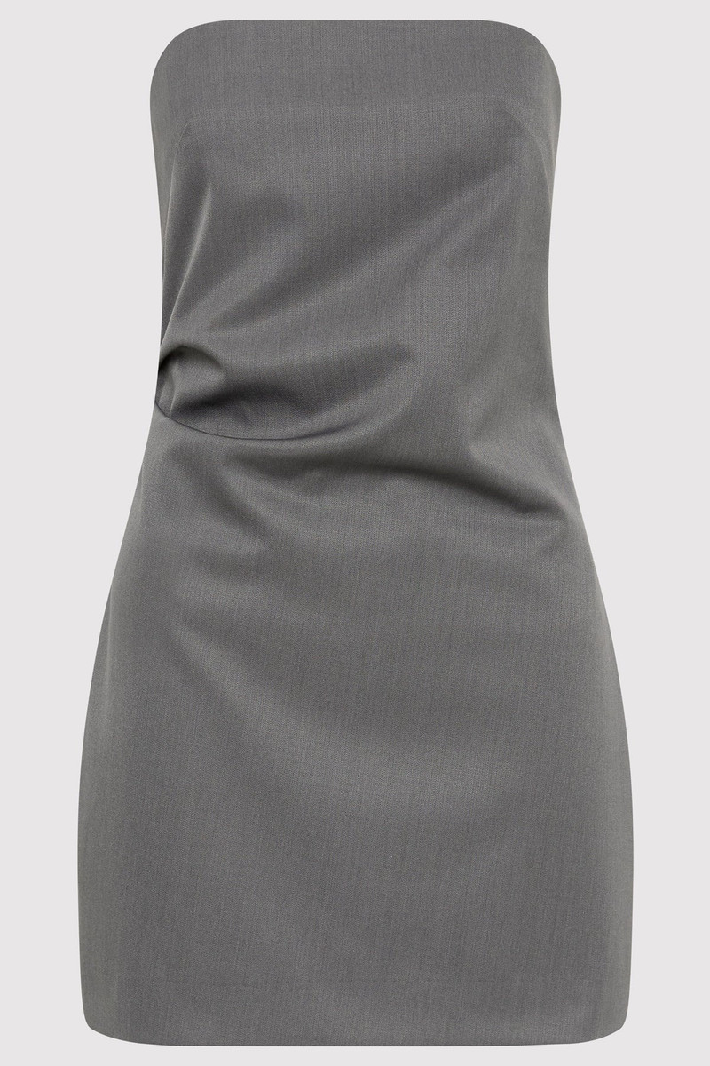 Tuck Mini Dress - Pewter Grey - 1