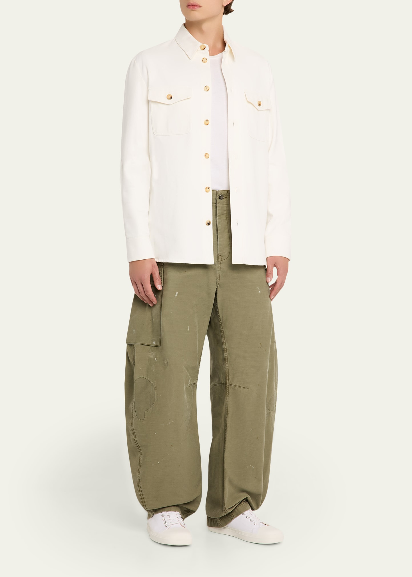Men's Twill Barrel Leg Cargo Pants - 2
