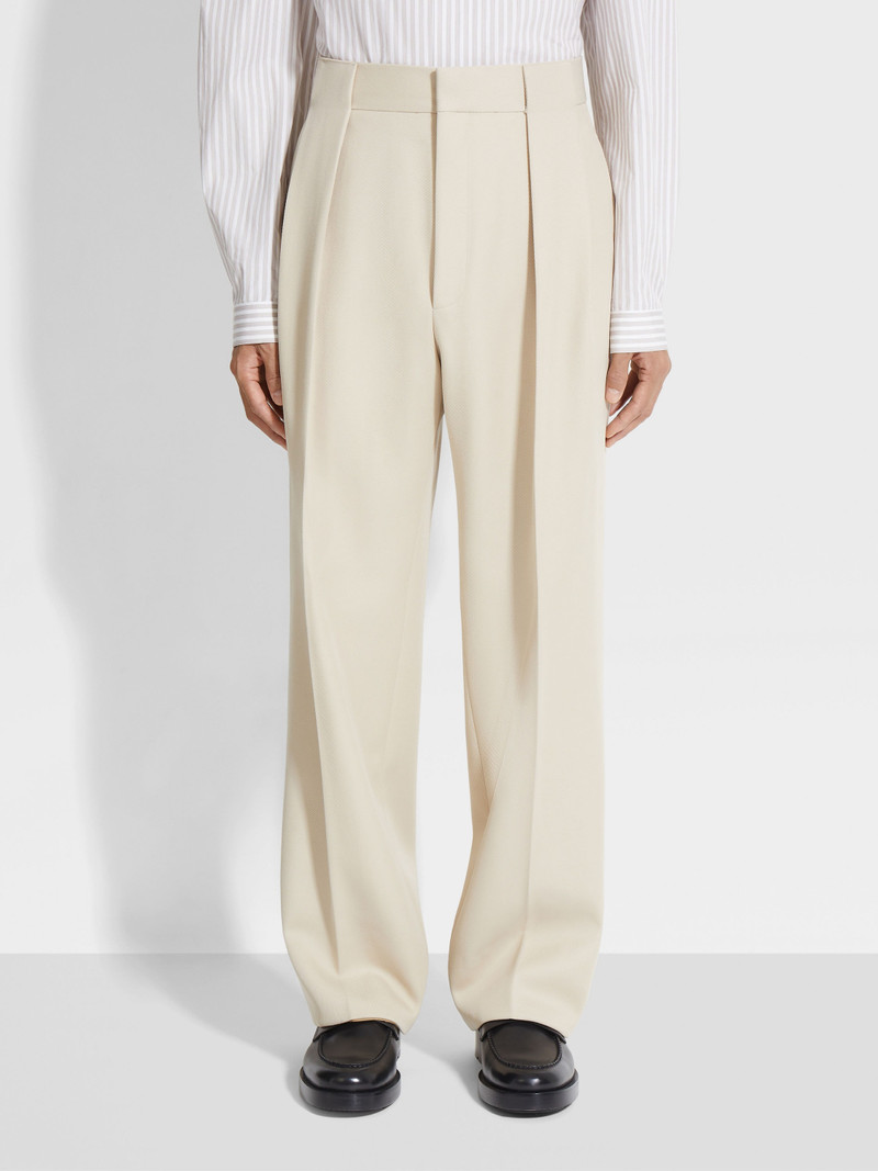 LIGHT BEIGE WOOL PANTS 5