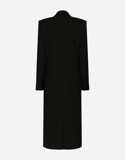 Dolce & Gabbana Long single-breasted wool tuxedo coat outlook