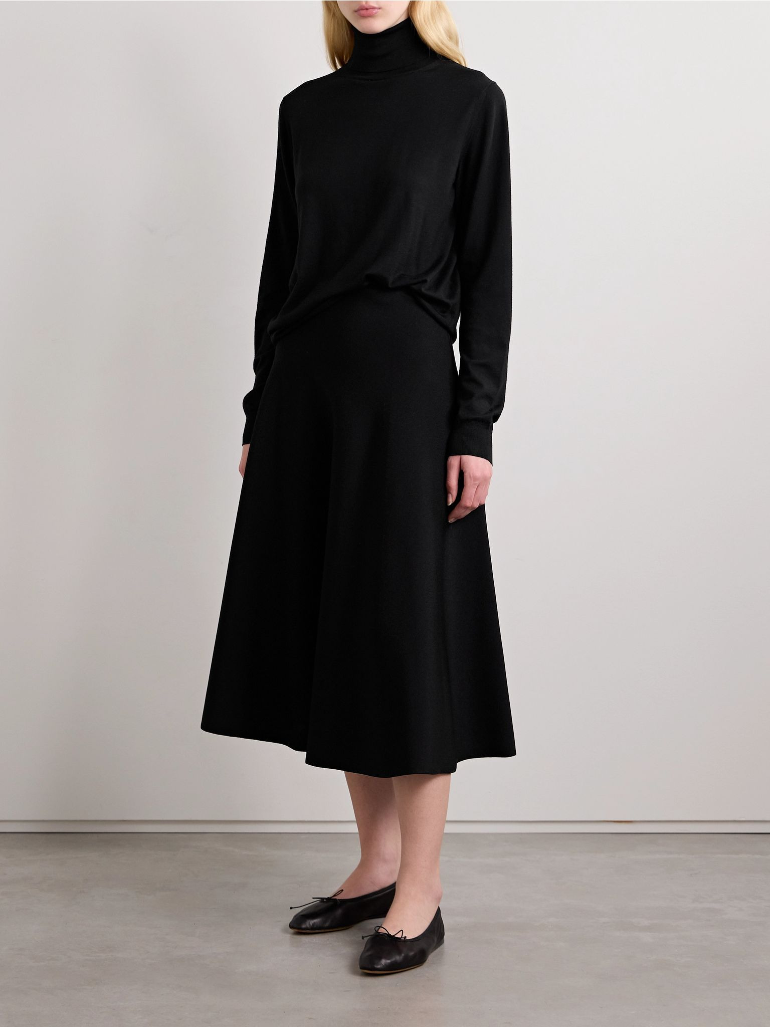 Heva wool-jersey turtleneck sweater Black - 2
