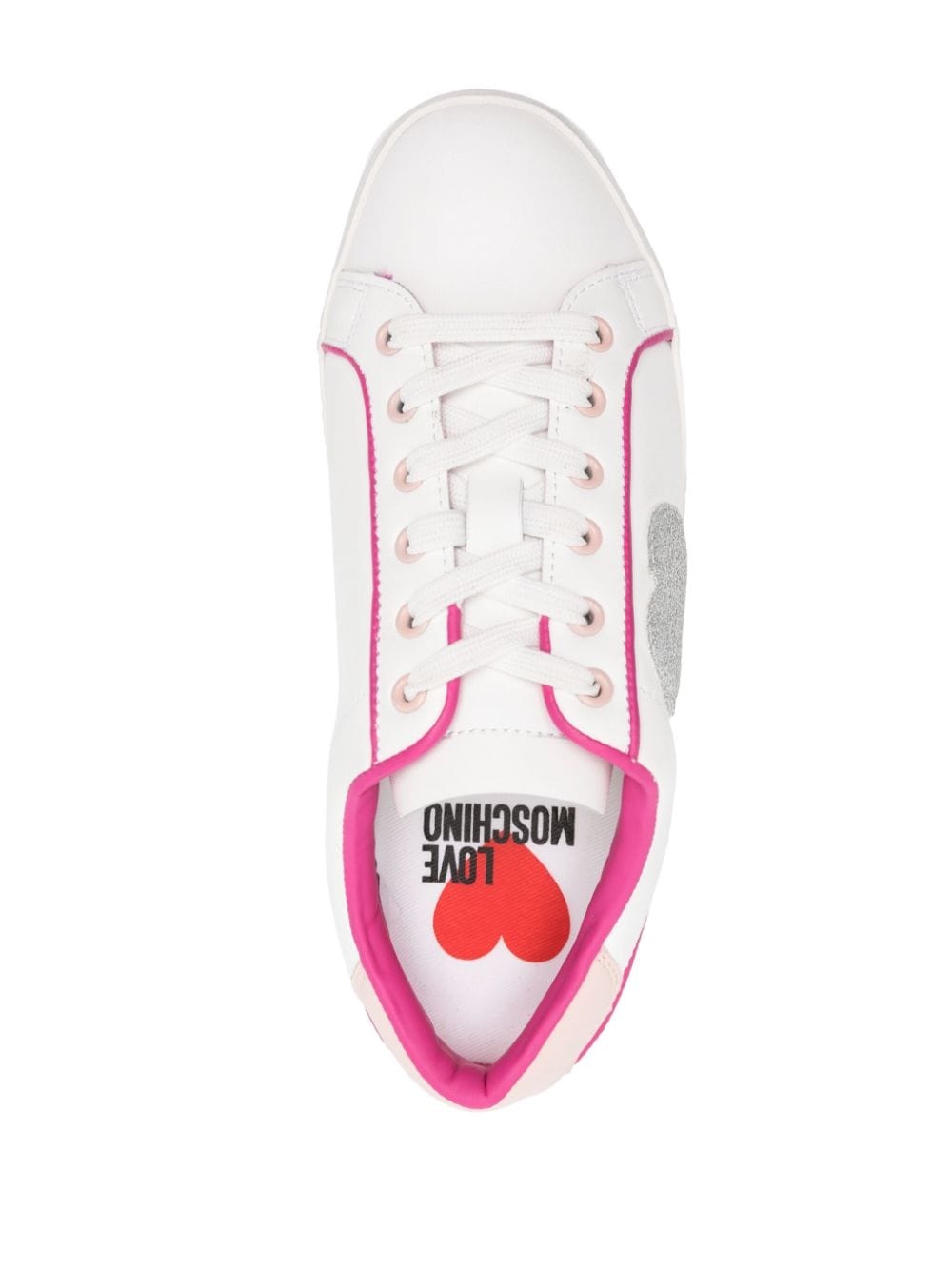 heart-patch leather sneakers - 4