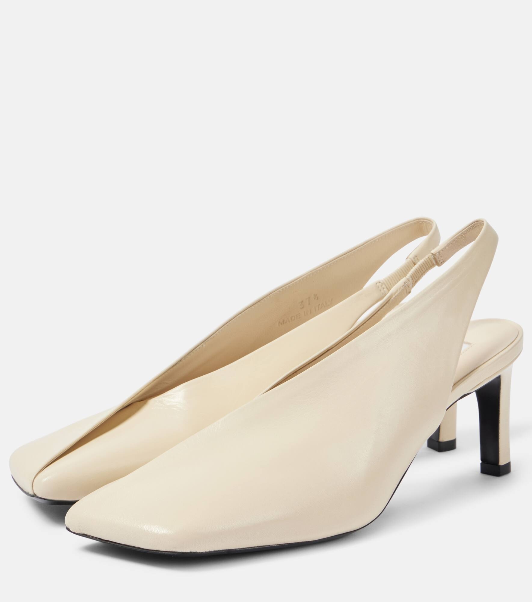 Leather slingback pumps - 4