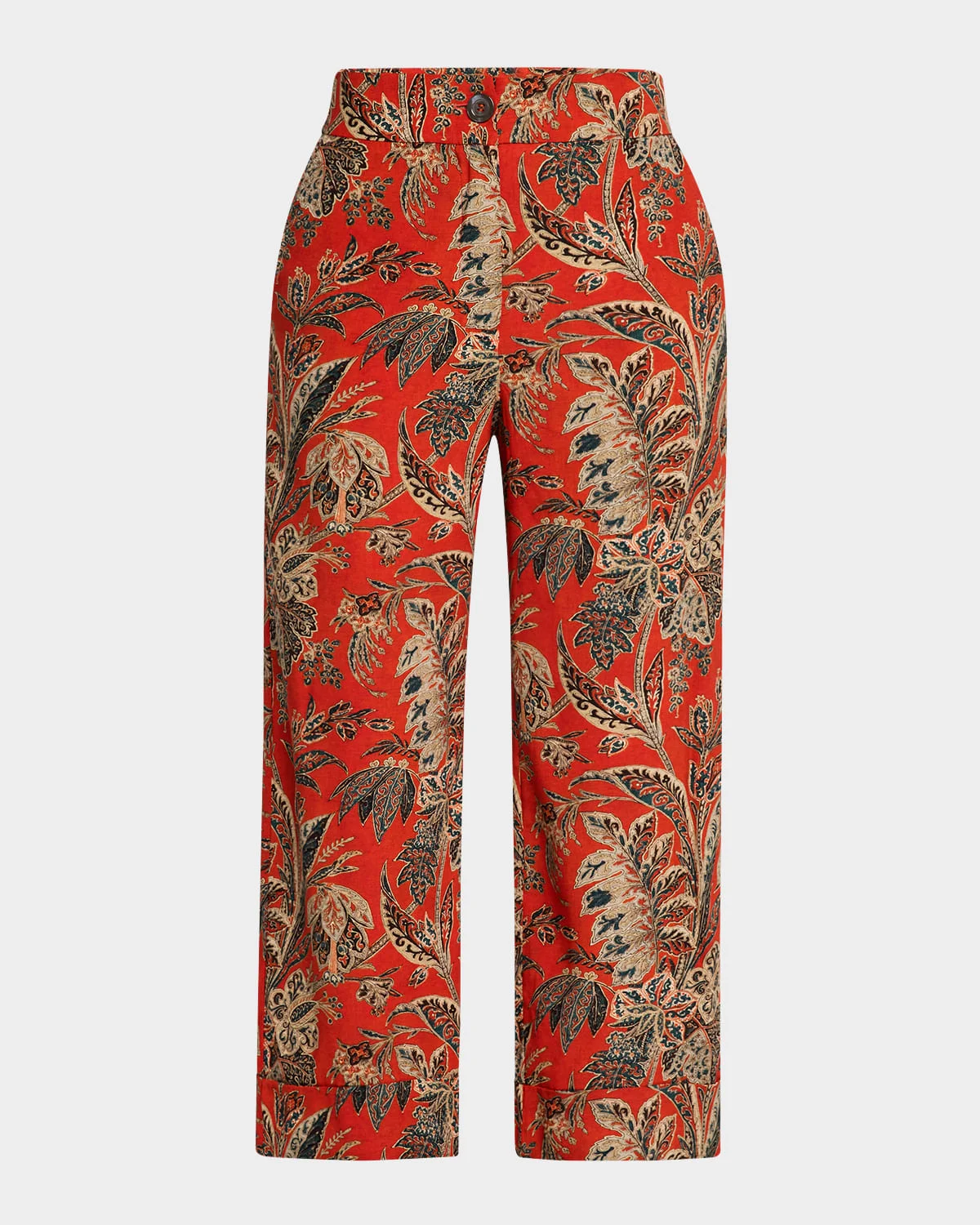 Cropped Floral-Print Pants - 1